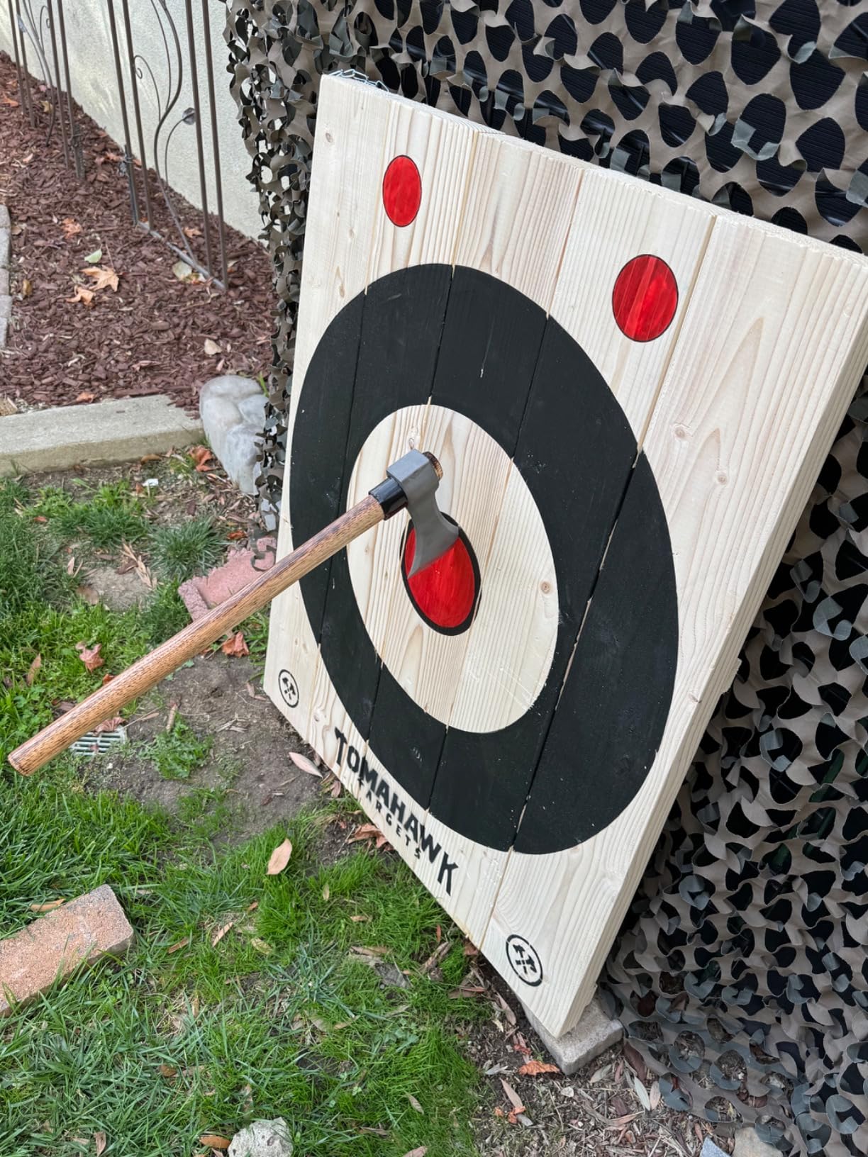 Large 2-Ring Painted Frameless Axe and Knife Throwing Target customer photo 2