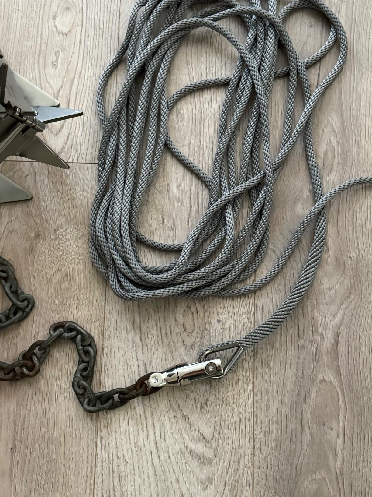 MARINE SYSTEM Made 3/8 Inch 100FT 150FT Premium Solid Braid MFP Anchor Line Braided Anchor Rope/Line with Stainless Steel Thimble and Shackle (3/8