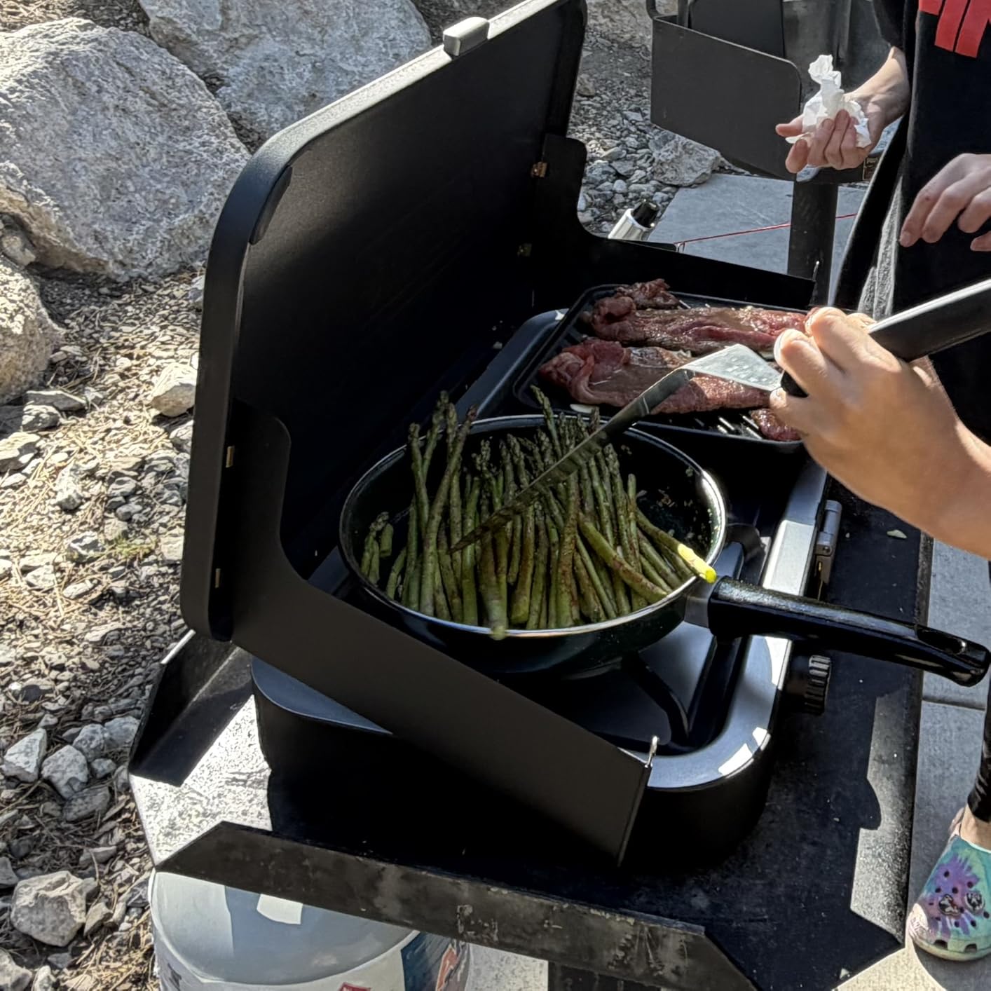 Coleman 1900 Collection 3-in-1 Propane Camping Stove, Cast Iron Grill & Griddle Accessories Included, 24,000 BTUs Across 2 Adjustable Burners with Wind Guards & Matchless Lighting customer photo 1