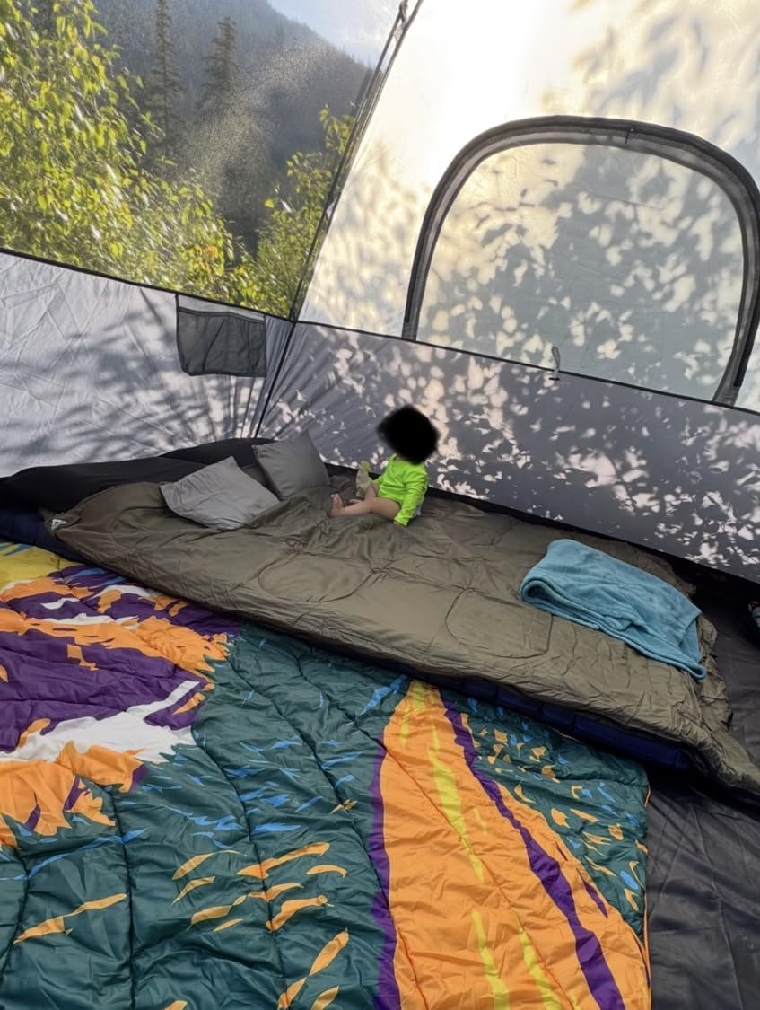 MEREZA Double Sleeping Bag for Adults Mens with Pillow, XL Queen Size Two Person Sleeping Bag for All Season Camping Hiking Backpacking 2 Person Sleeping Bags for Cold Weather & Warm customer photo 2