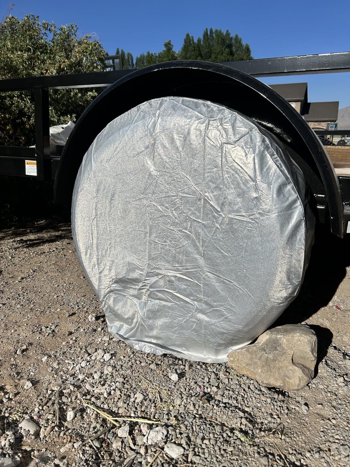 Kayme Rv Tire Covers 2 Pack, Travel Trailer Camper Truck SUV Motorhome Waterproof Wheel Cover, Sun Rain Snow Protector, Fit 27-29 Inch Tire Diameter/Silver customer photo 2