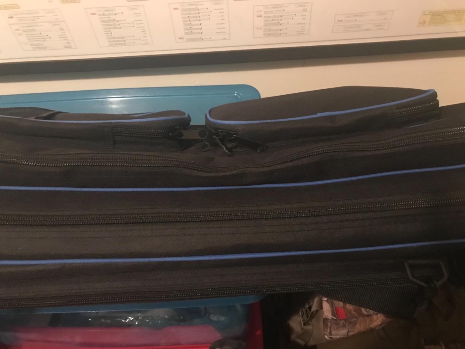 Ice Fishing Rod Case - Water-Resistant Travel Rod & Reel Case with Hard Shell Tube, Spinning Rod & Tip-Up Storage - Fishing Pole Bag for Travel - Fits 8 Setups - 36