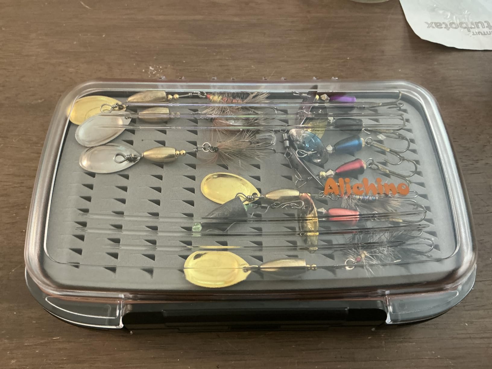 Alichino small fly box for fly files ice jig box fly box for fly fishing (grey foam insert) customer photo 1