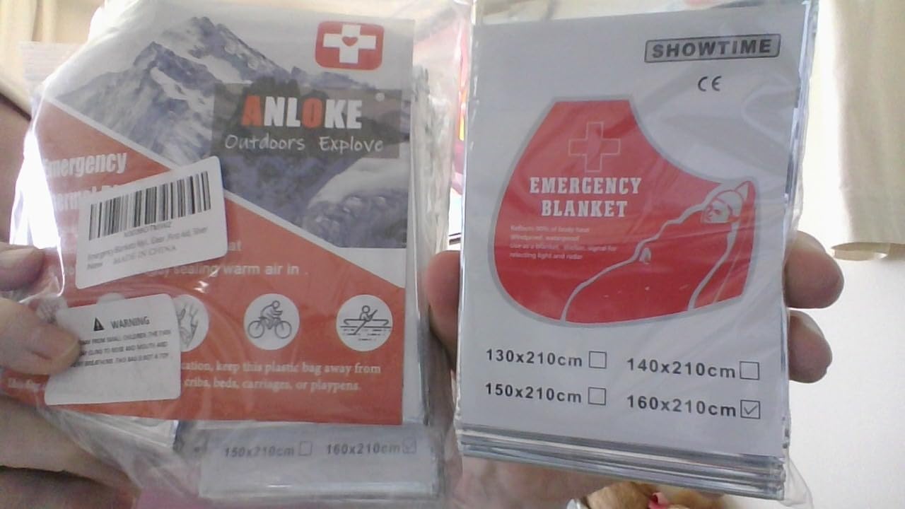 ANLOKE Emergency Blankets Mylar Thermal Blanket, (10 Pack) of Gigantic Space Blanket 84 x 64 in. Survival Blankets Heavy Duty Camping Gear, First Aid customer photo 1
