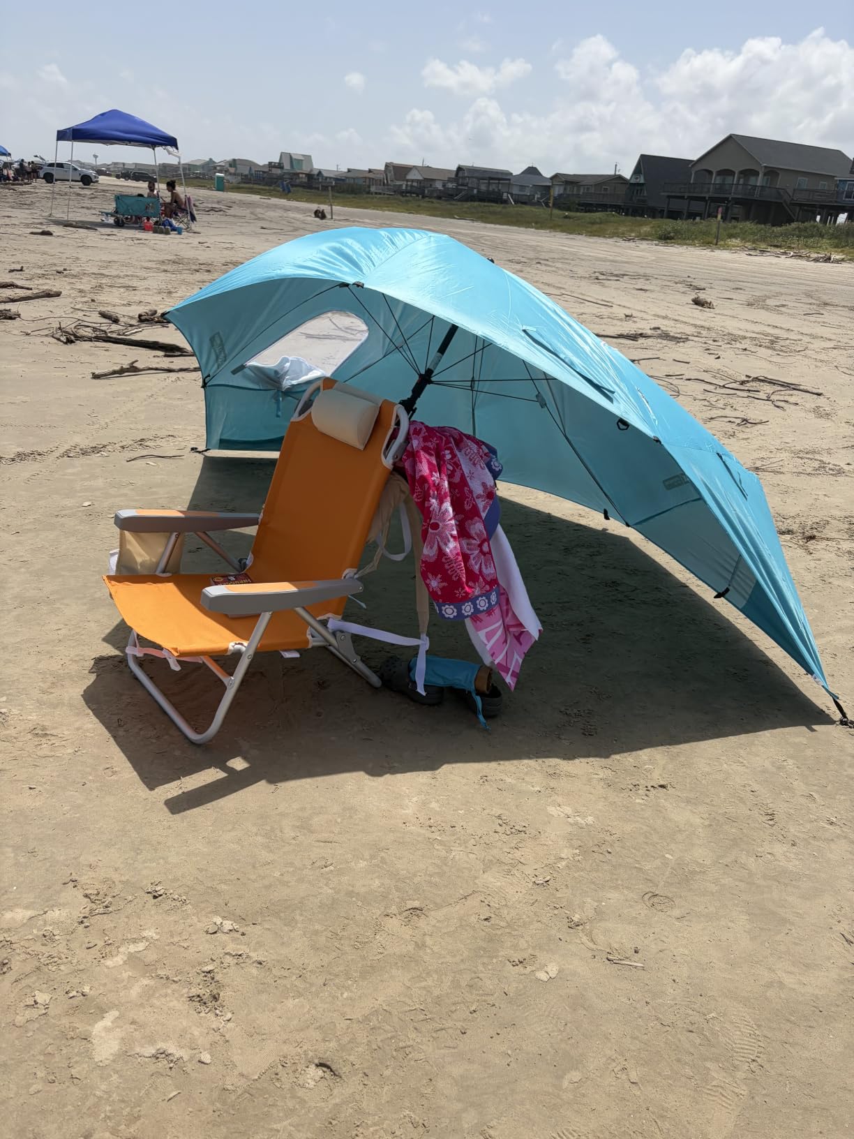 Premiere UPF 50+ Umbrella Shelter with Patented Side Panels and Tilt Mechanism, Heavy-Duty 1.25 Inch Center Pole, Auger Anchor for Sand and Grass customer photo 1