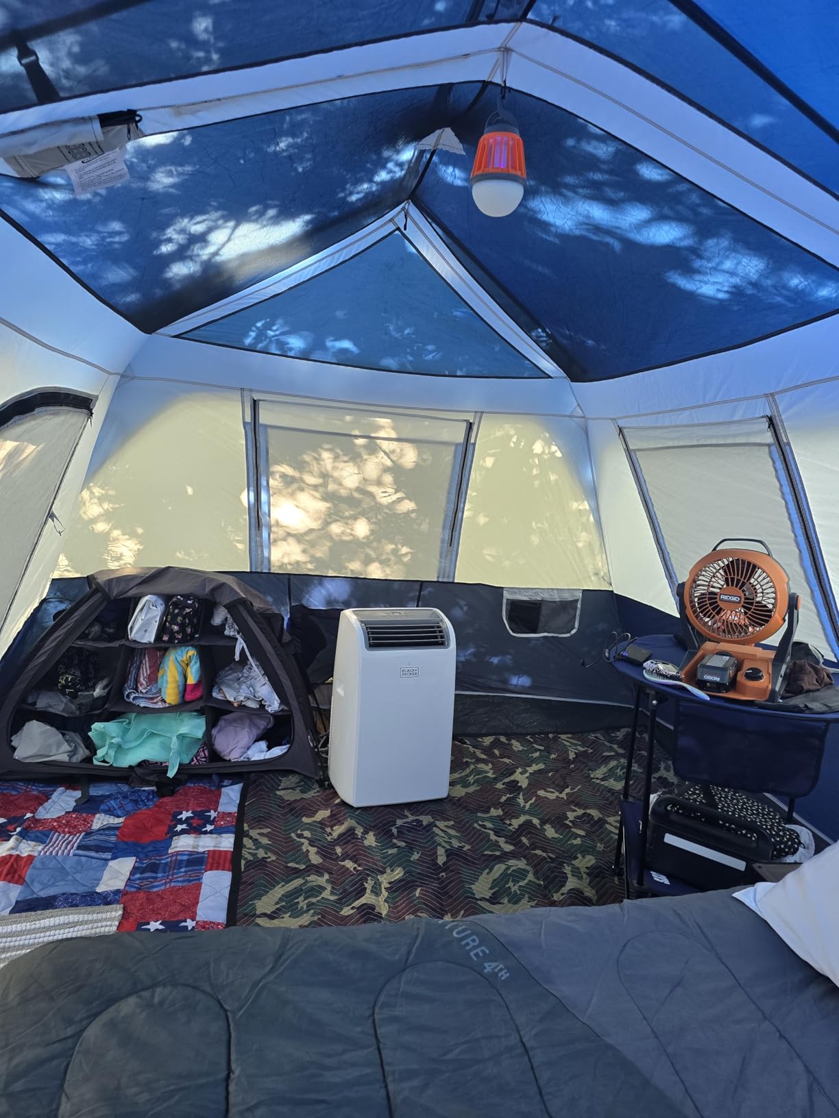 Tent & RV Camping Organizer with Zippered Flap, 9-Shelf Storage. RV Shoe Organizer, Dining Tent Organizer. Organize Any Other Camp Gear/Accessories (Patented - Licensed) customer photo 1