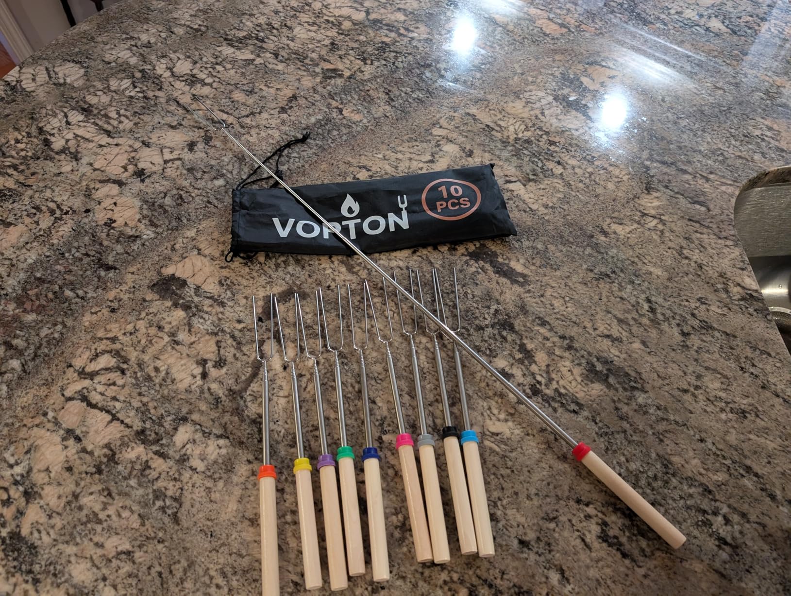 10 Pcs Marshmallow Roasting Sticks for Fire Pit Long 32Inch, Smores Sticks Skewers, Smores Kit for Fire Pit, Premium Telescoping Hot Dog Roasting Sticks for Campfire Accessories Outside Camping VOPTON customer photo 2