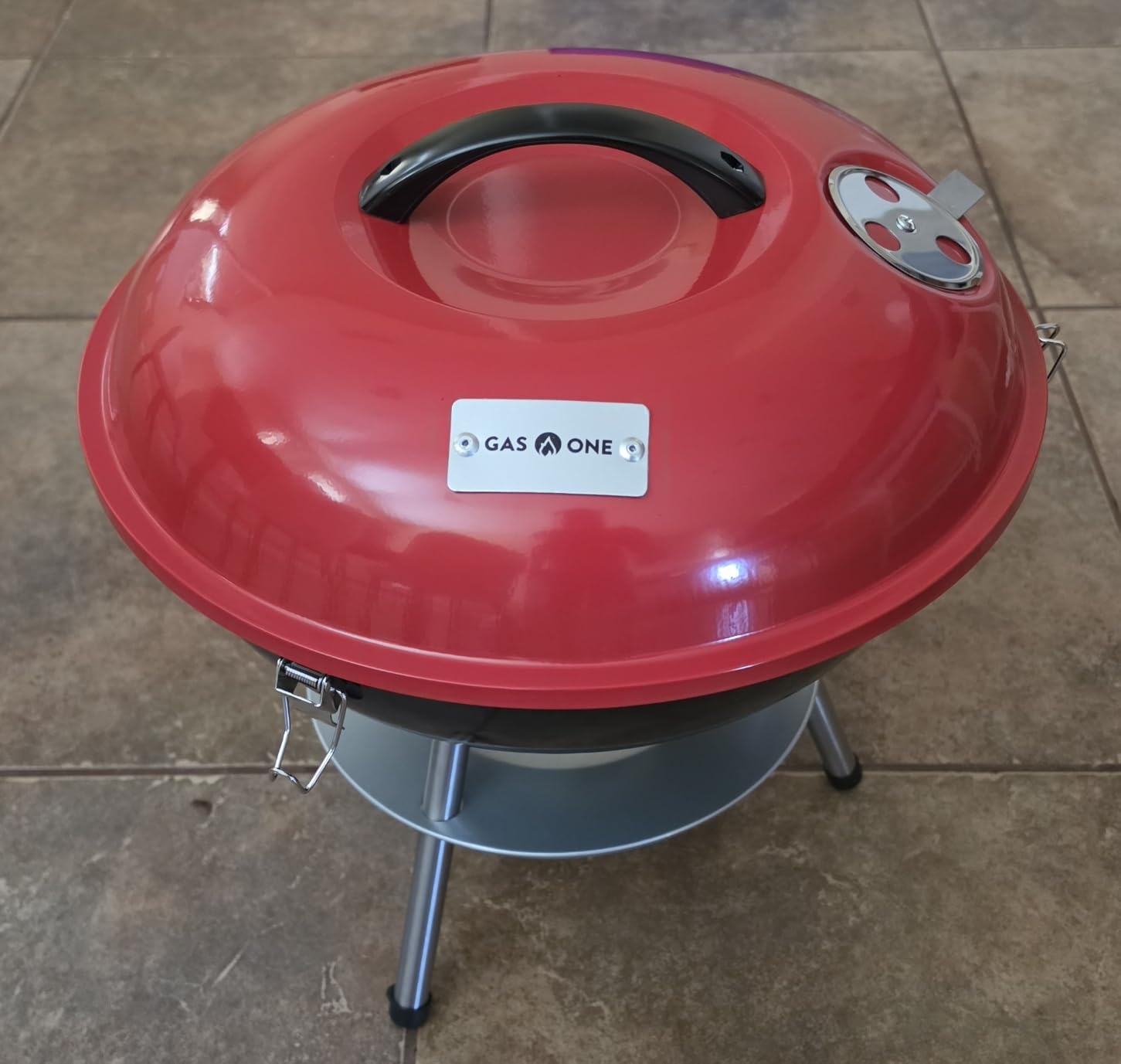 Gas One - 14-inch Portable Barbecue Grill with 3-Point Locking Lid for Heat Preservation - Dual Venting System - Small Charcoal Grill for Backyard, Camping, Boat customer photo 2