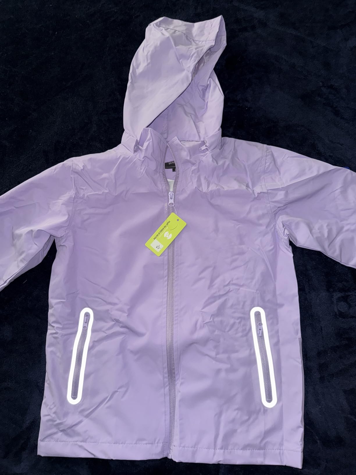 SaphiRose Kids Waterproof Rain Jacket Mesh Lined with Removable Hood | Lightweight rain coat, windproof, breathable, school, camping, travel, outdoor play, boys and girls customer photo 1