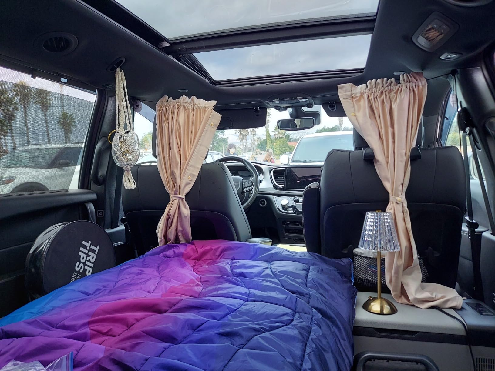 Car Divider Privacy Curtain, Blackout Suede Sun Shade Cover Front & Rear Seat Partition Space Divider Auto Van Truck Interior Accessories for Family Camping Baby Sleeping (Black, Large) customer photo 1