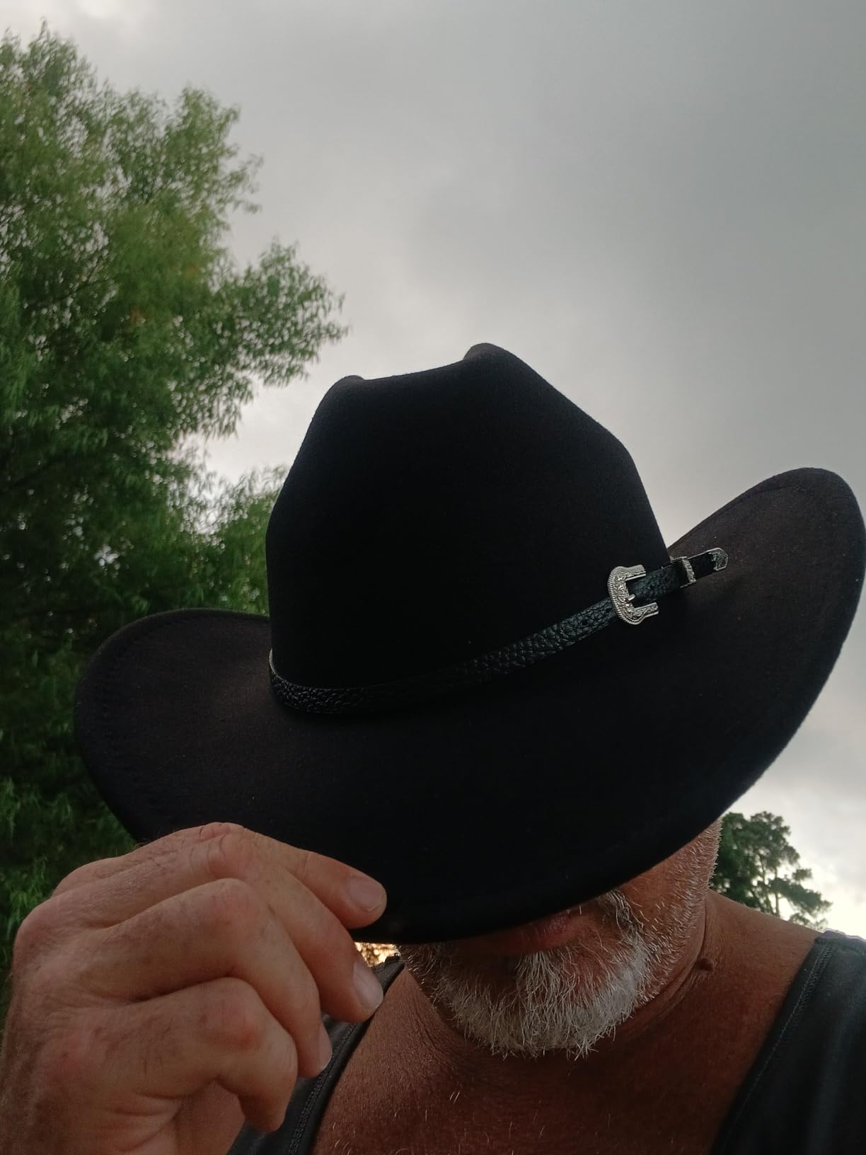 Western Cowboy Hat for Men Women Classic Fedora Hat with Buckle Belt (S-M) customer photo 2