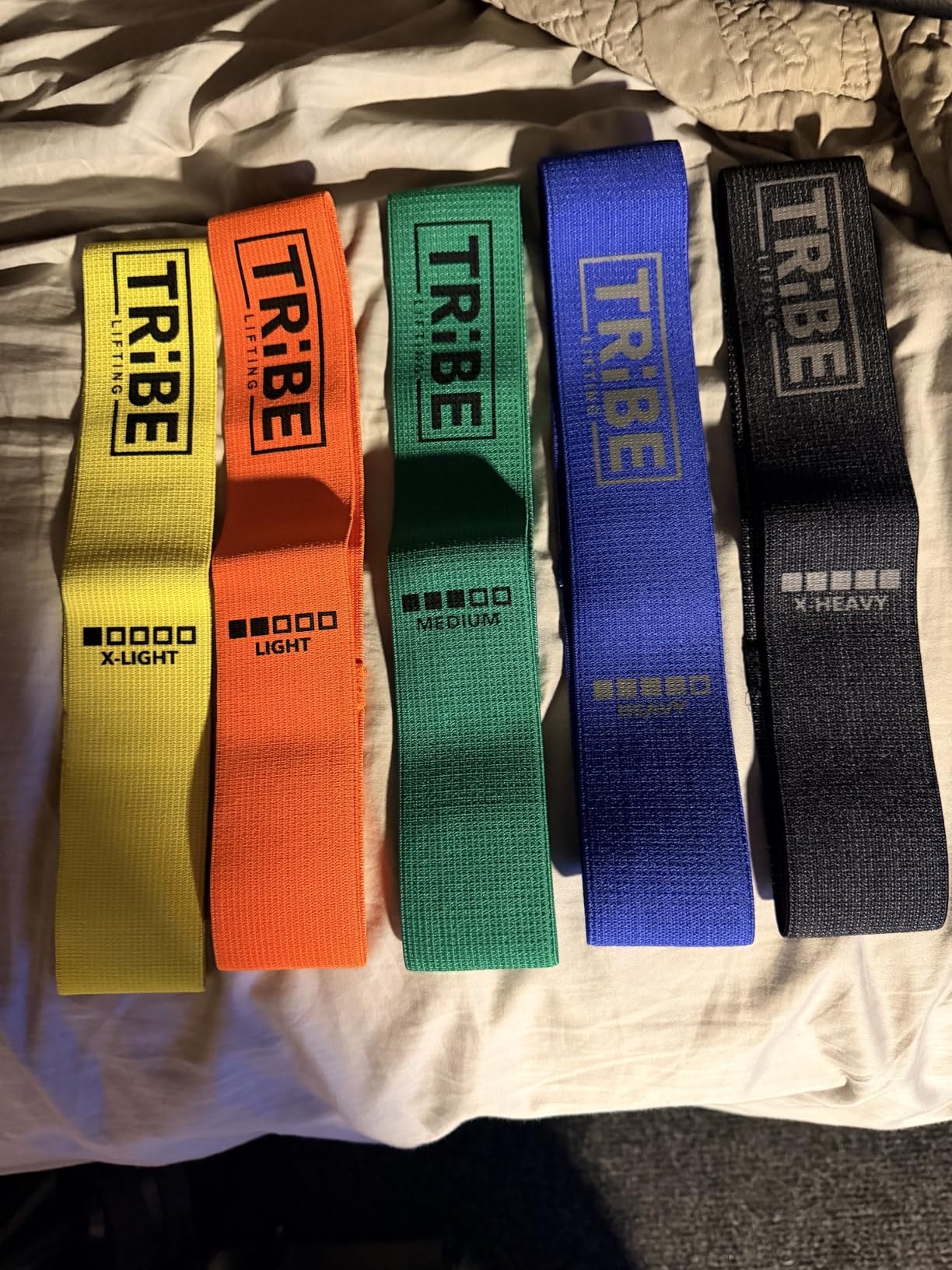 Fabric Resistance Bands for Working Out, 5-Band Set for Legs and Glutes | Booty bands for women and men, 5 resistance levels, for glute activation, hip training, squats, lunges and physical therapy customer photo 2
