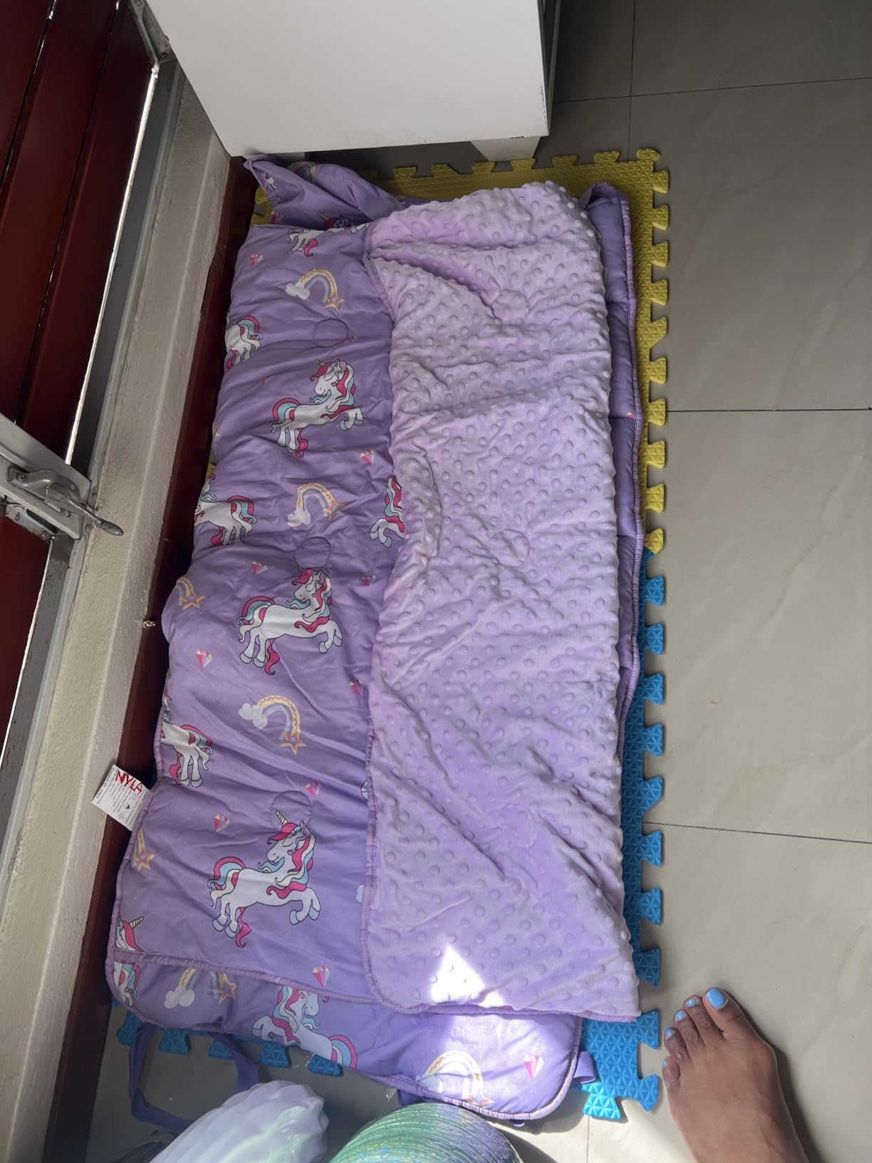 Toddler Nap Mat with Pillow, Thickened Extra Large Sleeping Bag | 55''x35'' Sleeping Mat with Blanket, Washable, Roll up, Perfect for Daycare, Preschool, Kindergarten, Boys and Girls customer photo 1