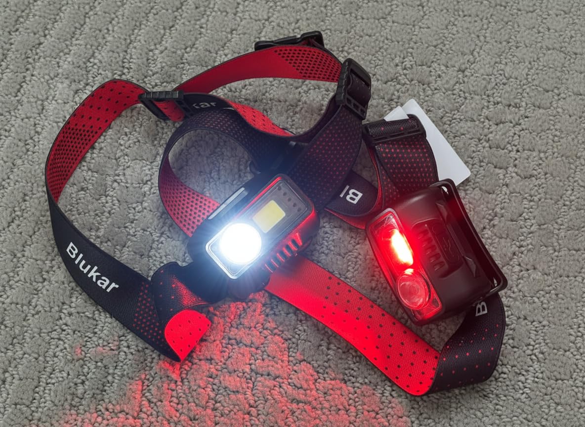Blukar LED Headlamp Rechargeable, 2000L Super Bright Headlight Flashlight | 8 Modes & Stepless Dimming, Spotlight & Floodlight, Motion Sensor, IPX5 Waterproof for Camping, Hiking, Running, Fishing - 2 Pack customer photo 1