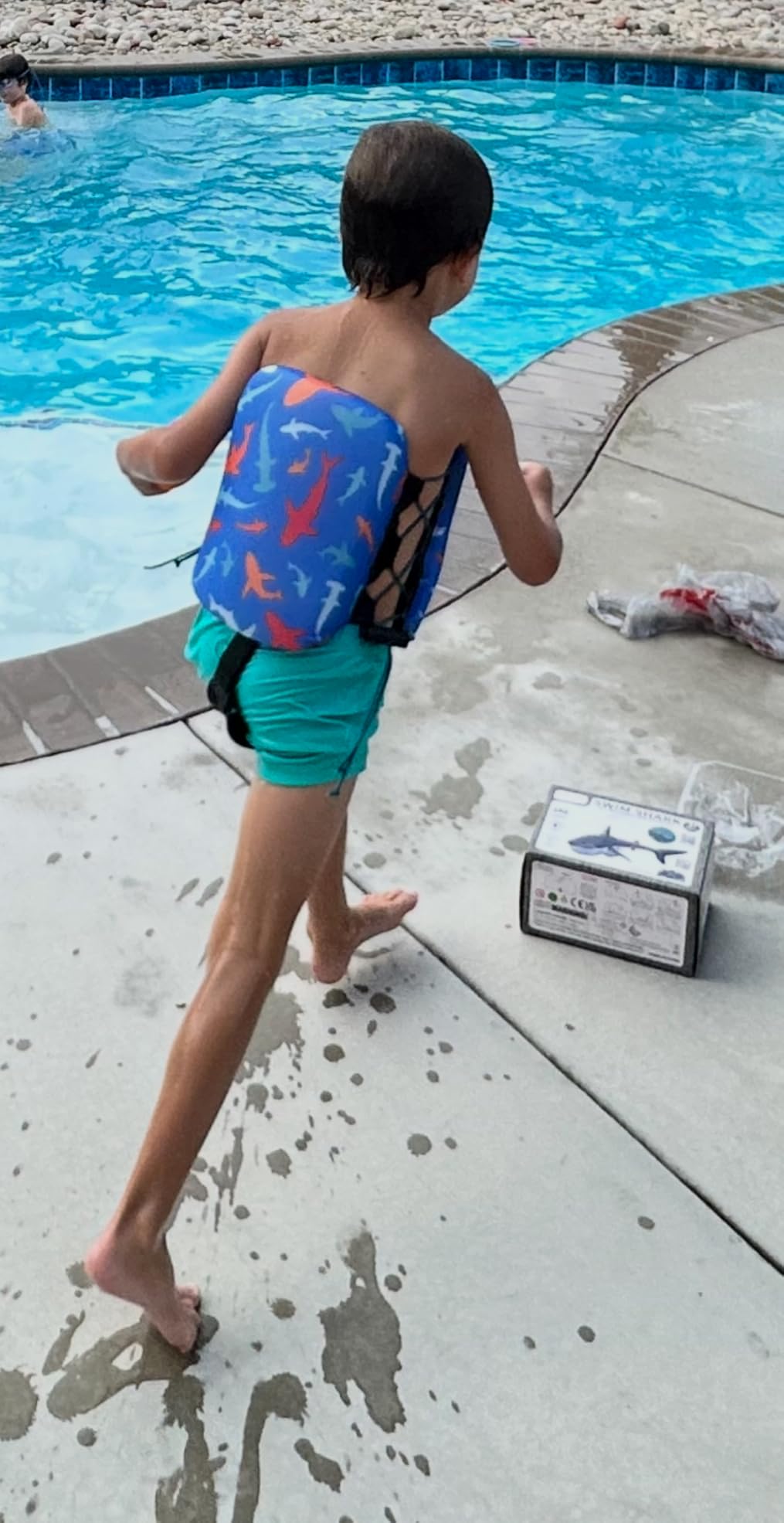 SwimWays Power Swimr Outdoor Pool Swim Vest for Kids, Adjustable Kid Pool Float for Swim Training, Medium, Shark customer photo 2