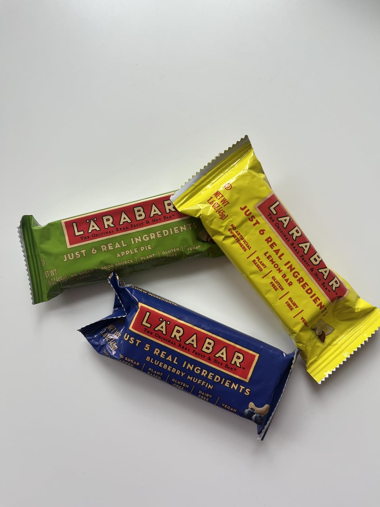 Larabar Variety Pack, Fruit & Nut Bars, 18 ct, 28.8 oz | Includes Blueberry Muffin, Lemon Bar & Apple Pie, 6 Bars Each, Plant Based, Dairy Free, Non-GMO Project Verified customer photo 1