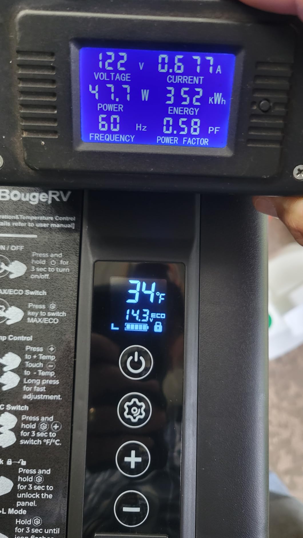 BougeRV 12 Volt Refrigerator 12V Car Fridge 30 Quart Portable Freezer Compressor Cooler, 12/24V DC 110~240V AC, -8℉~50℉ for Truck RV SUV (Black) customer photo 1