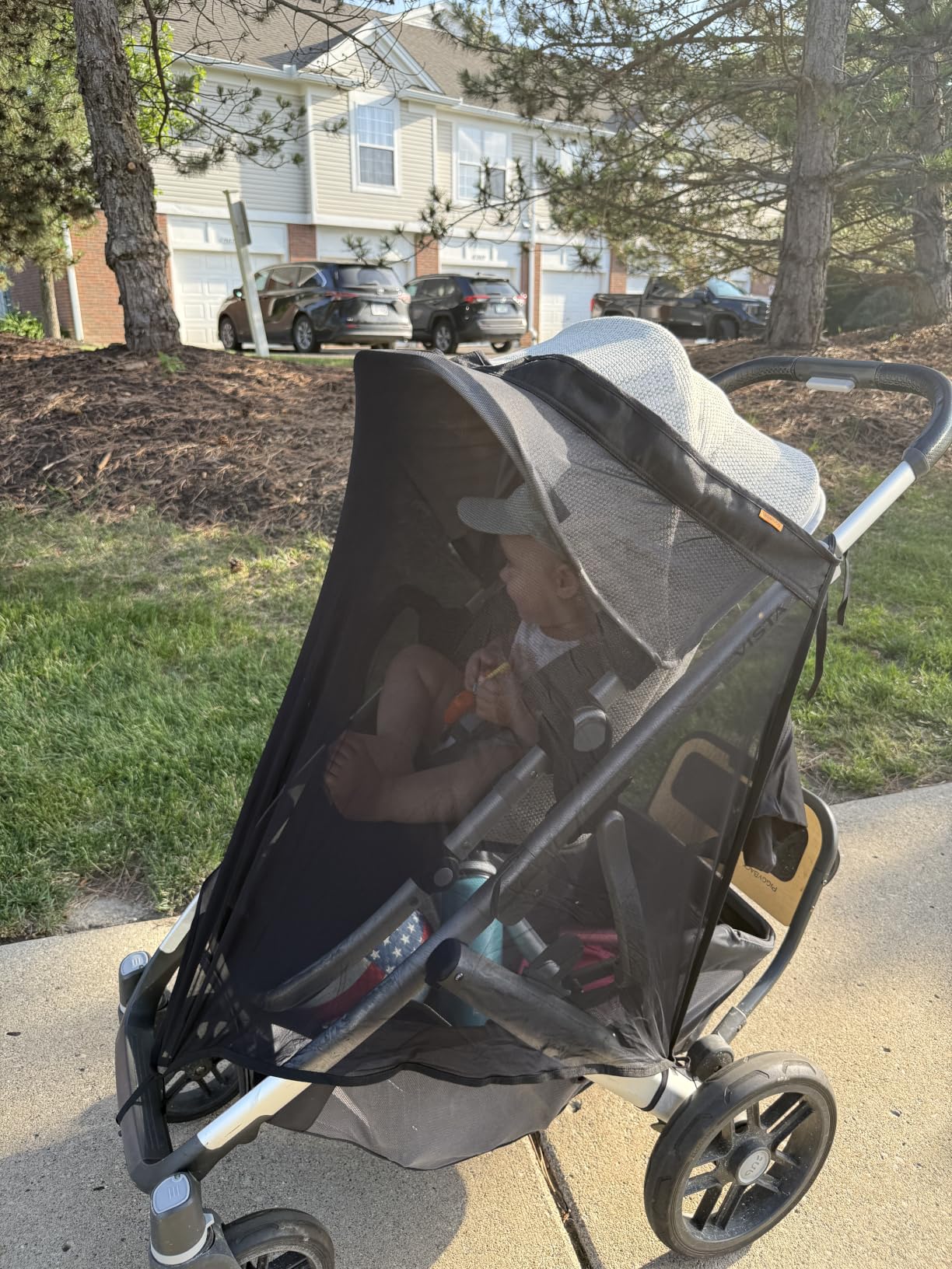 Baby Stroller Sun Shade Cover | Stroller Shade Extender for Sun | Canopy Extender with Full Coverage customer photo 1