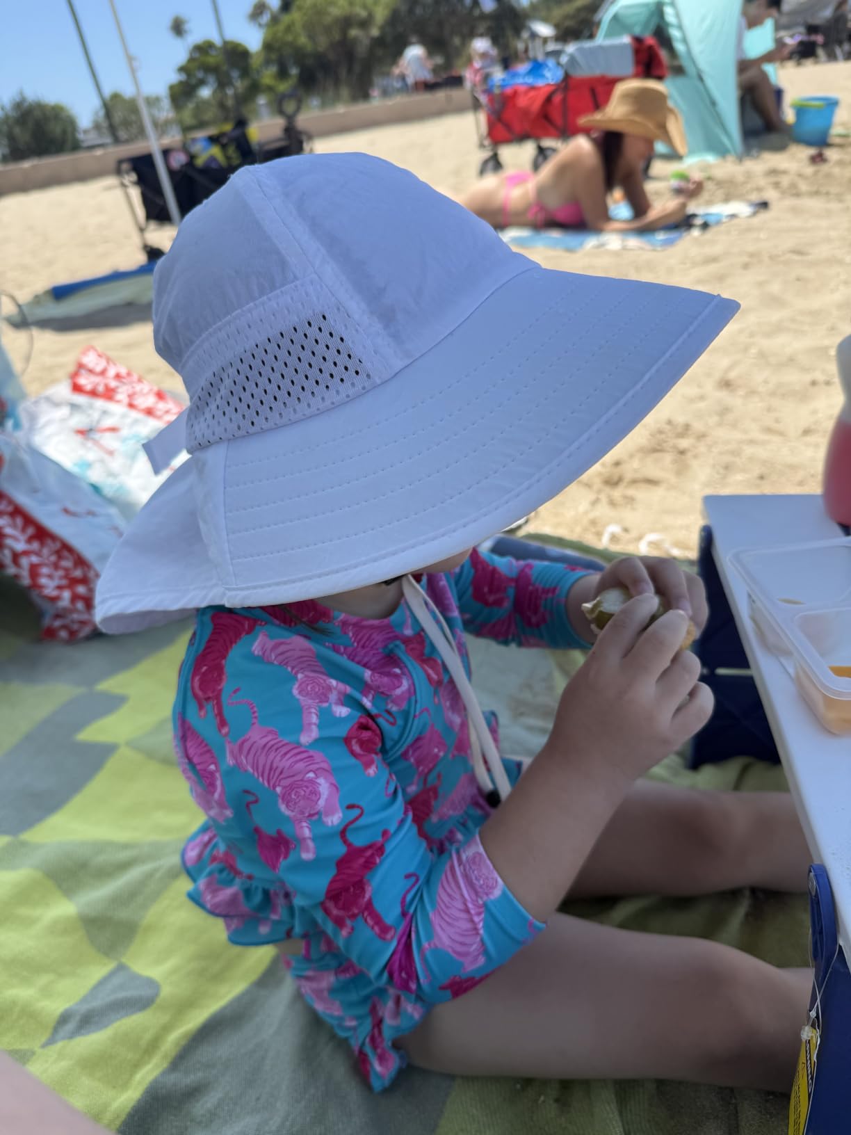 Toddler Baby Sun Hat Kids Summer Beach Essentials Adjustable Beach Hats with Bucket Wide Brim for Boys Girls Age 0-14 Years customer photo 2