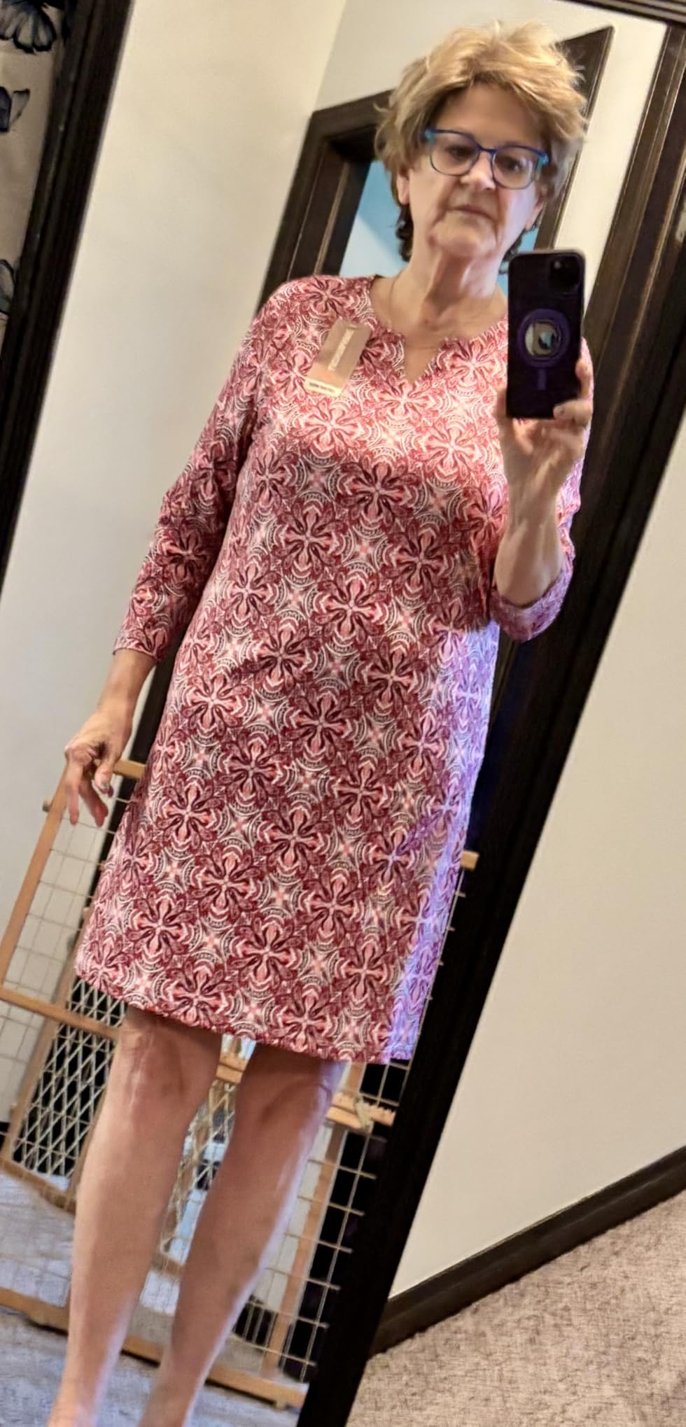 Women's 3/4 Sleeve Dress with Pockets UPF 50+ Casual Sun Dress Breathable Quick Dry for Beach Hiking Outdoors Party customer photo 1