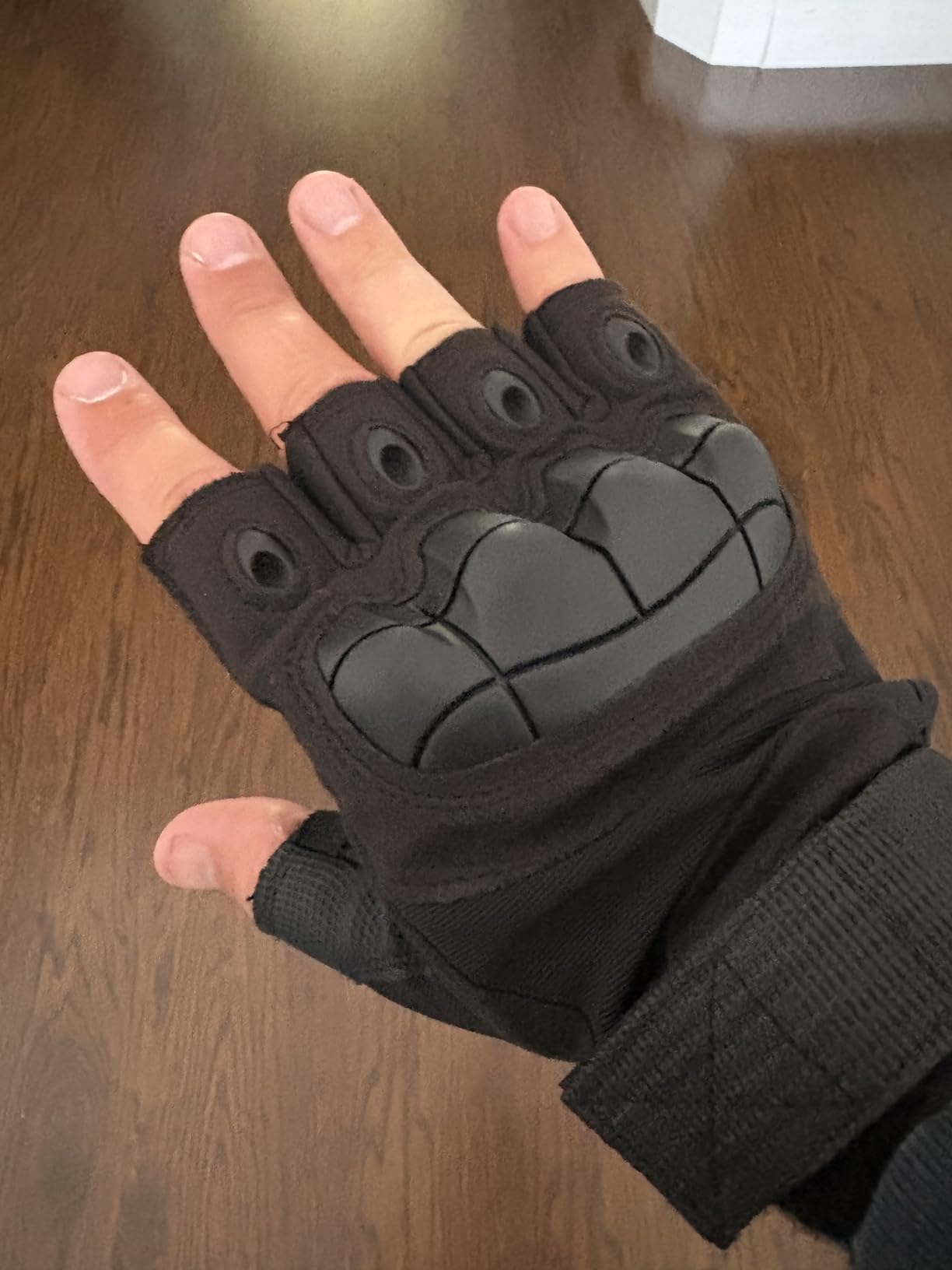 SUJAYU Outdoor Fingerless Gloves for Men - Driving, Hiking, Biking & Motorcycle Gloves customer photo 2
