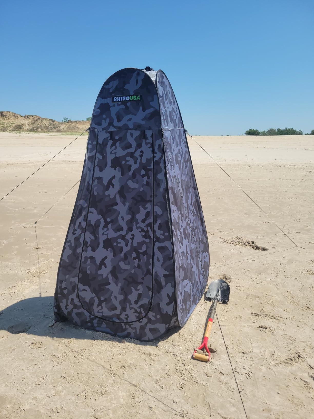 Rhino USA Pop-Up Privacy Changing Tent - Portable Camp Shower & Toilet | Outdoor Rain Shelter for Beach & Camping. Lightweight, Sturdy, Instant Setup While On-The-Go for Changing or Showers. Camo customer photo 1