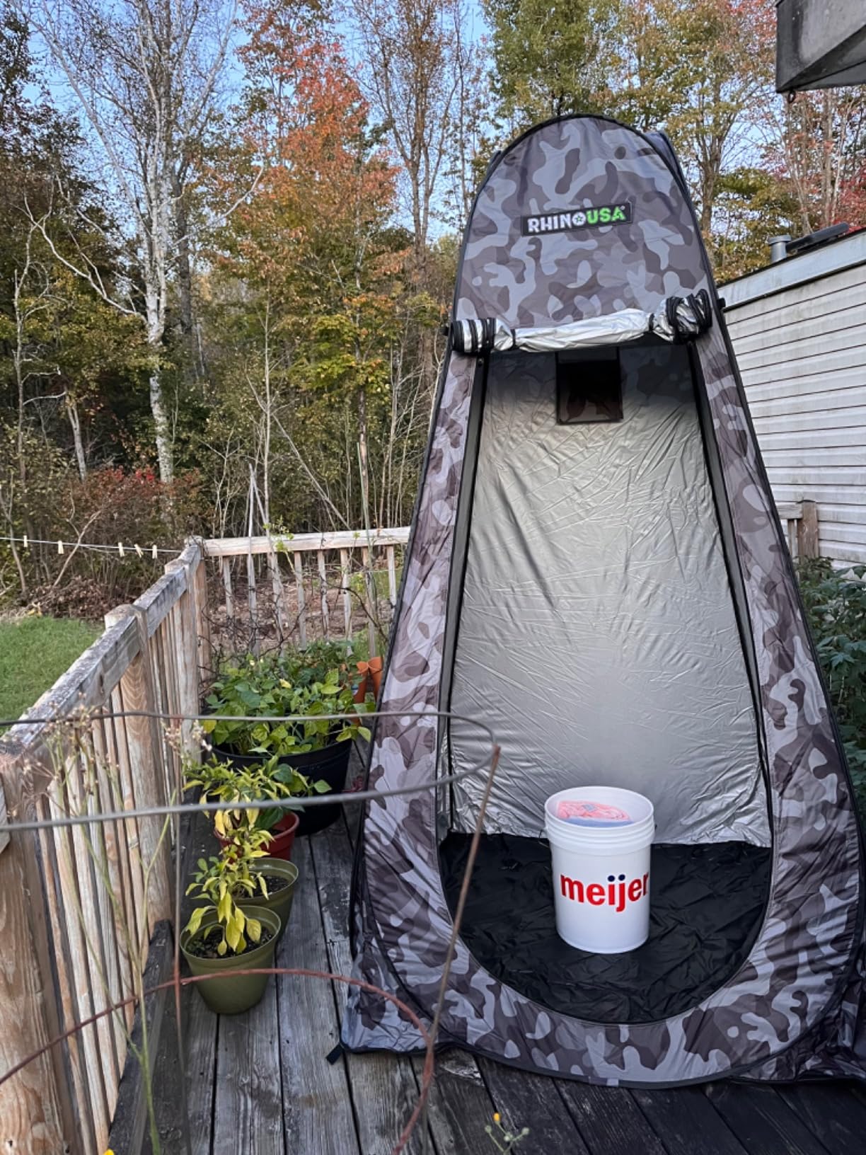 Rhino USA Pop-Up Privacy Changing Tent - Portable Camp Shower & Toilet | Outdoor Rain Shelter for Beach & Camping. Lightweight, Sturdy, Instant Setup While On-The-Go for Changing or Showers. Camo customer photo 2