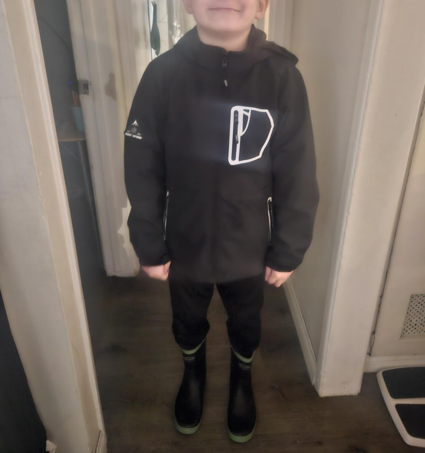 MGEOY Boys Girls Rain Jacket Lightweight Waterproof Hooded Fleece Lined Raincoat Windbreakers for Kids customer photo 2