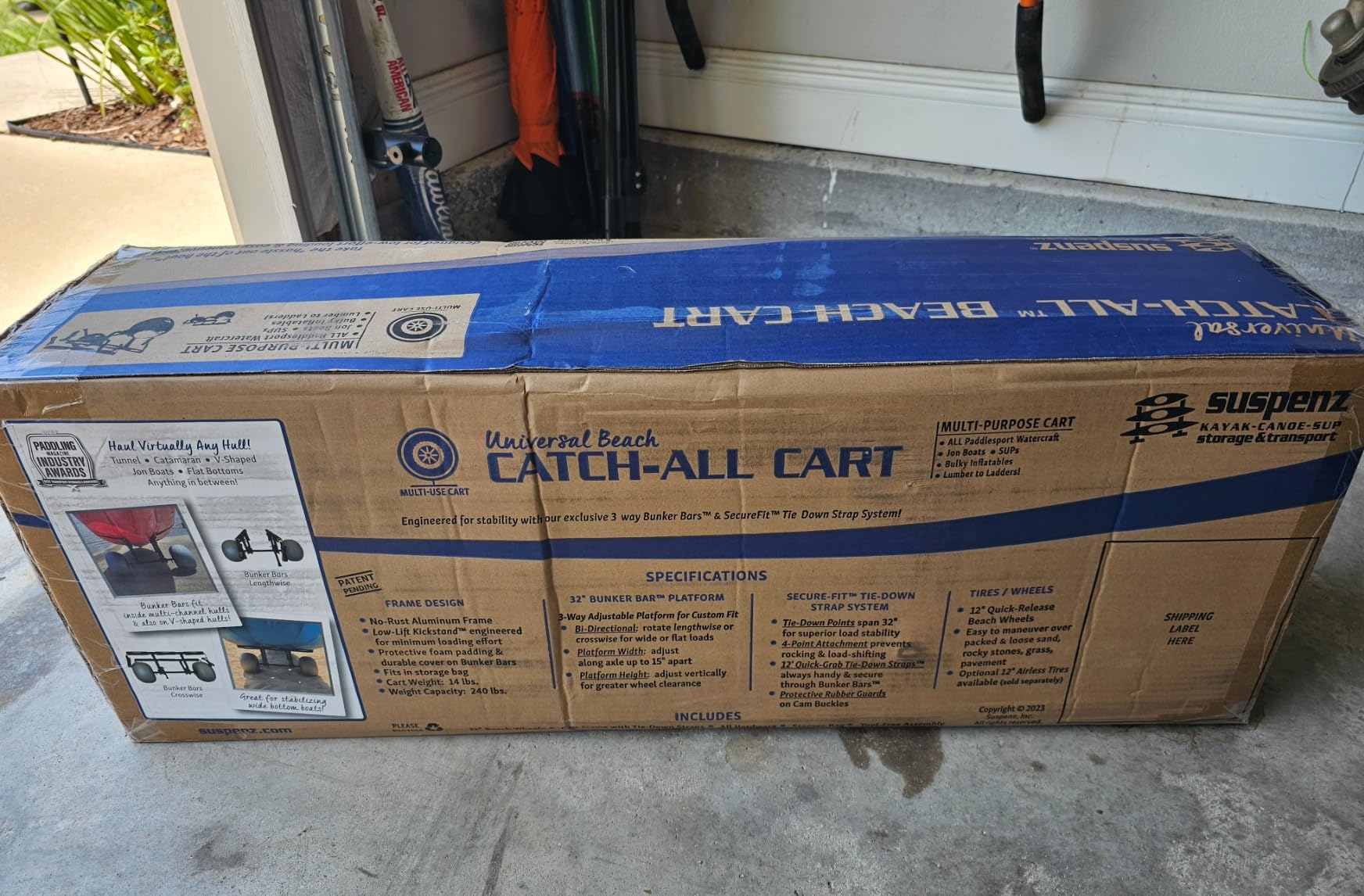 Suspenz Fishing Kayak Beach Sand Cart Trolley | Heavy Duty Canoe Carrier Trailer with Adjustable Bi-Directional Bunker Bars and Balloon Wheels | Catch-All Universal Beach Cart (22-9910) customer photo 1