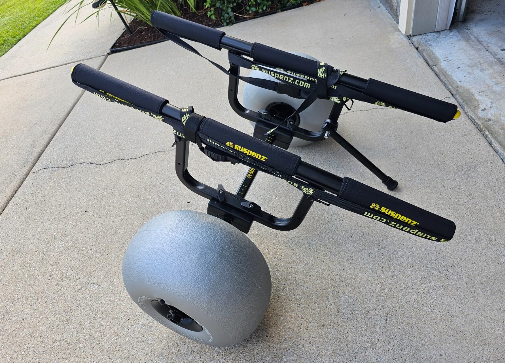 Suspenz Fishing Kayak Beach Sand Cart Trolley | Heavy Duty Canoe Carrier Trailer with Adjustable Bi-Directional Bunker Bars and Balloon Wheels | Catch-All Universal Beach Cart (22-9910) customer photo 2