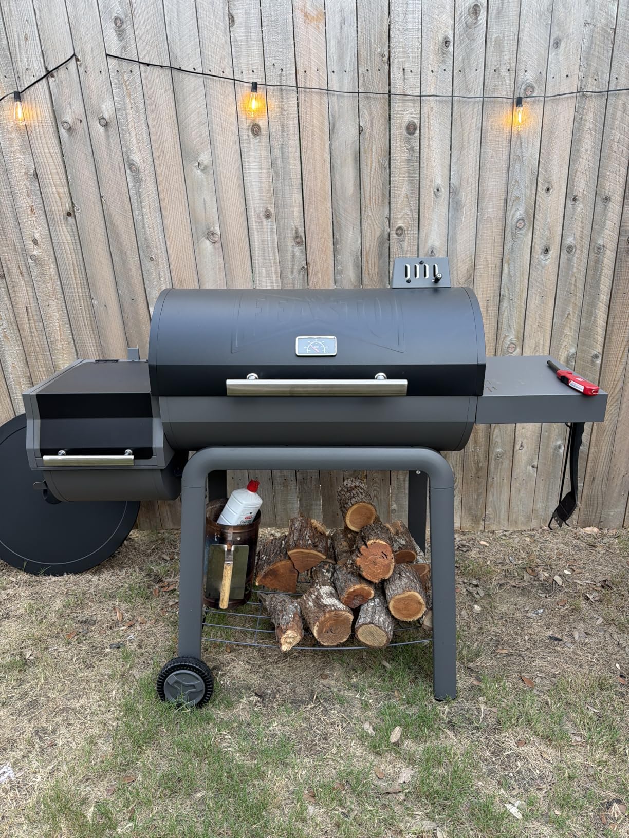Feasto Portable Tabletop Charcoal Grill, 354 sq.in Cooking Area | with Cast Iron Grates & Temp Gauge, Small BBQ Grill for Camping, Picnic, RV, Outdoor Patio, Grey customer photo 2