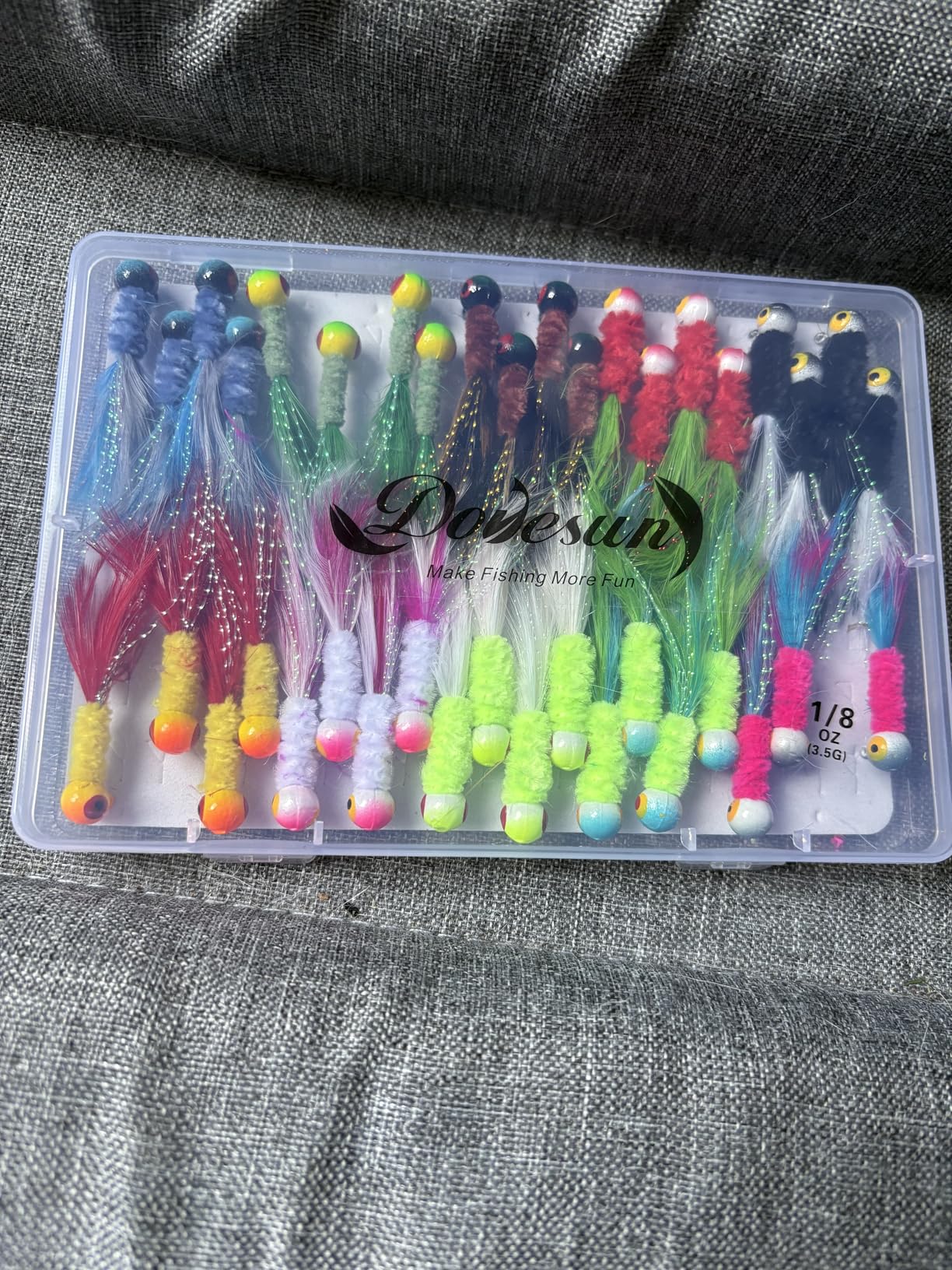 Dovesun Hand-Tied Marabou Jigs Ice | Fly Fishing Lures 10 Colors 1/32oz 1/16oz 1/8oz Fishing Hair Jigs for Panfish Sunfish Walleye customer photo 1
