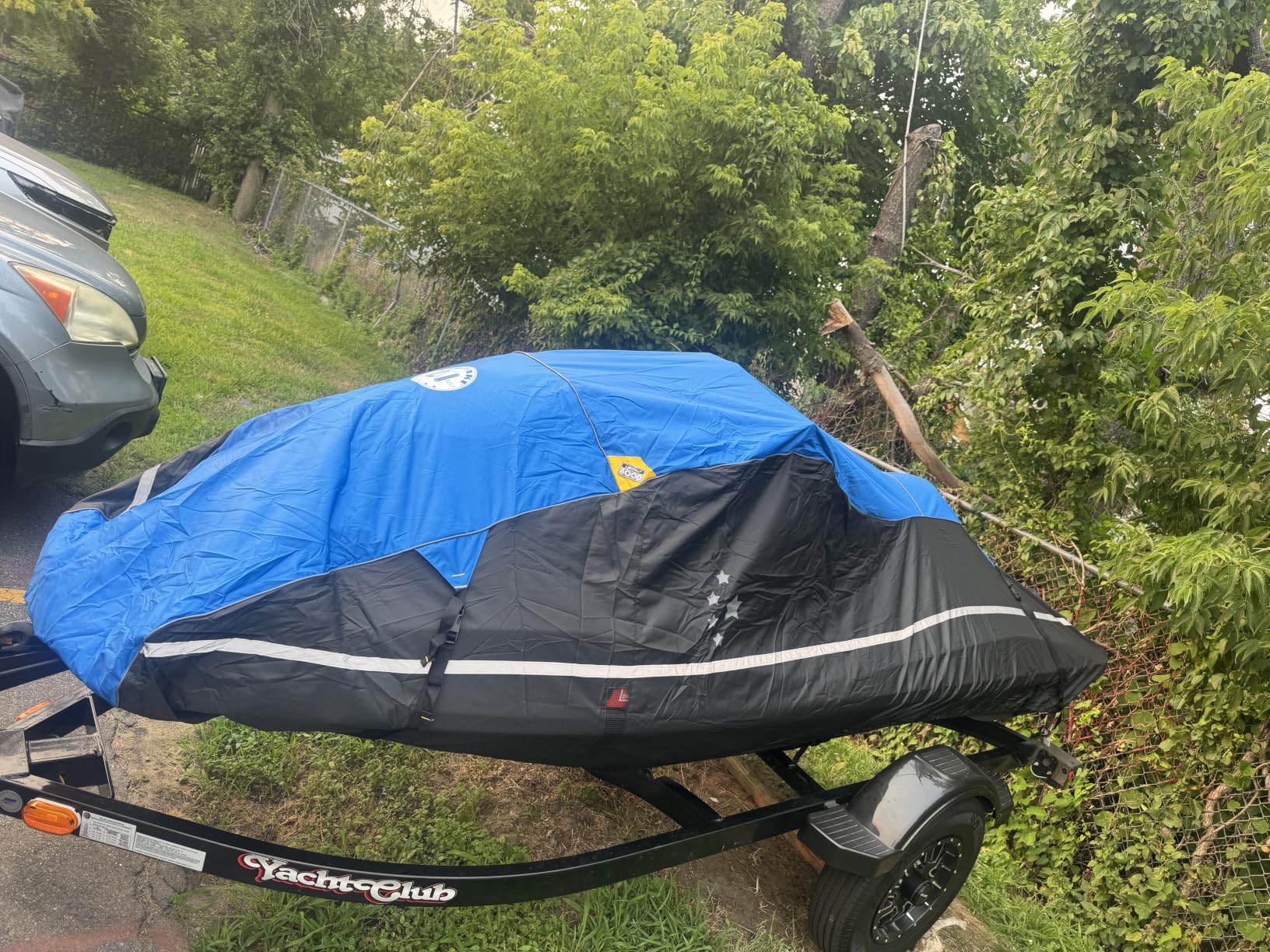 LIBZAKI Jet Ski Cover PWC Cover 2-3 Seats Heavy Duty Waterproof 600D UV Resistant Fits for Yamaha Sea-Doo Kawasaki up to 112~135
