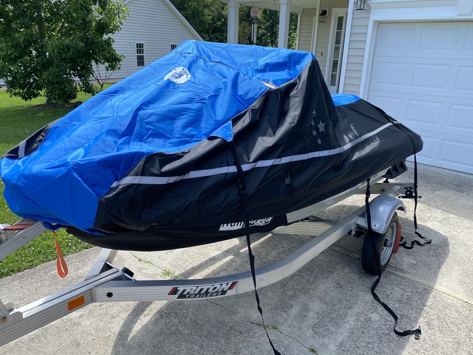 LIBZAKI Jet Ski Cover PWC Cover 2-3 Seats Heavy Duty Waterproof 600D UV Resistant Fits for Yamaha Sea-Doo Kawasaki up to 112~135