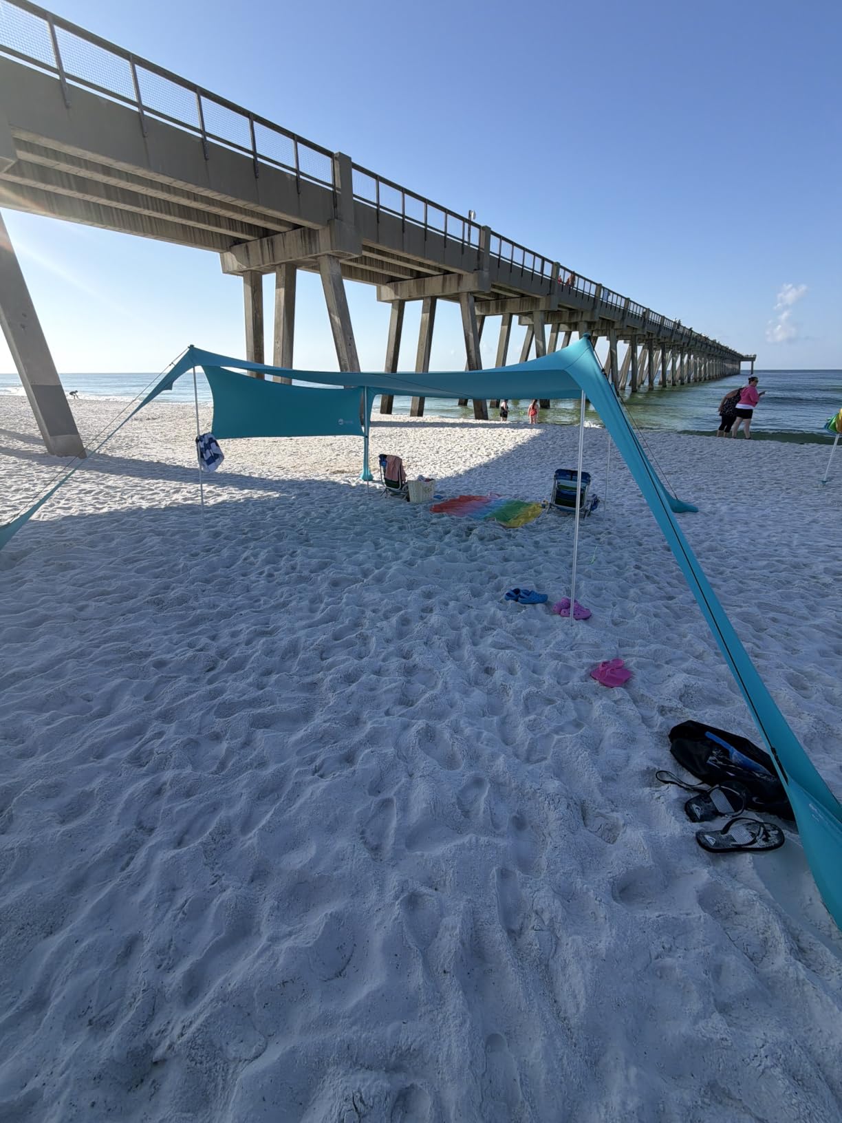 Beach Canopy Tent Shade with Sidewalls 10x10FT, 6.6FT Tall, UPF50+ Sun Shelter, Windproof & Water Resistant, Includes Guylines Sand Shovel Stability Poles, Easy Up for Beach Outdoor Camping Backyard customer photo 1