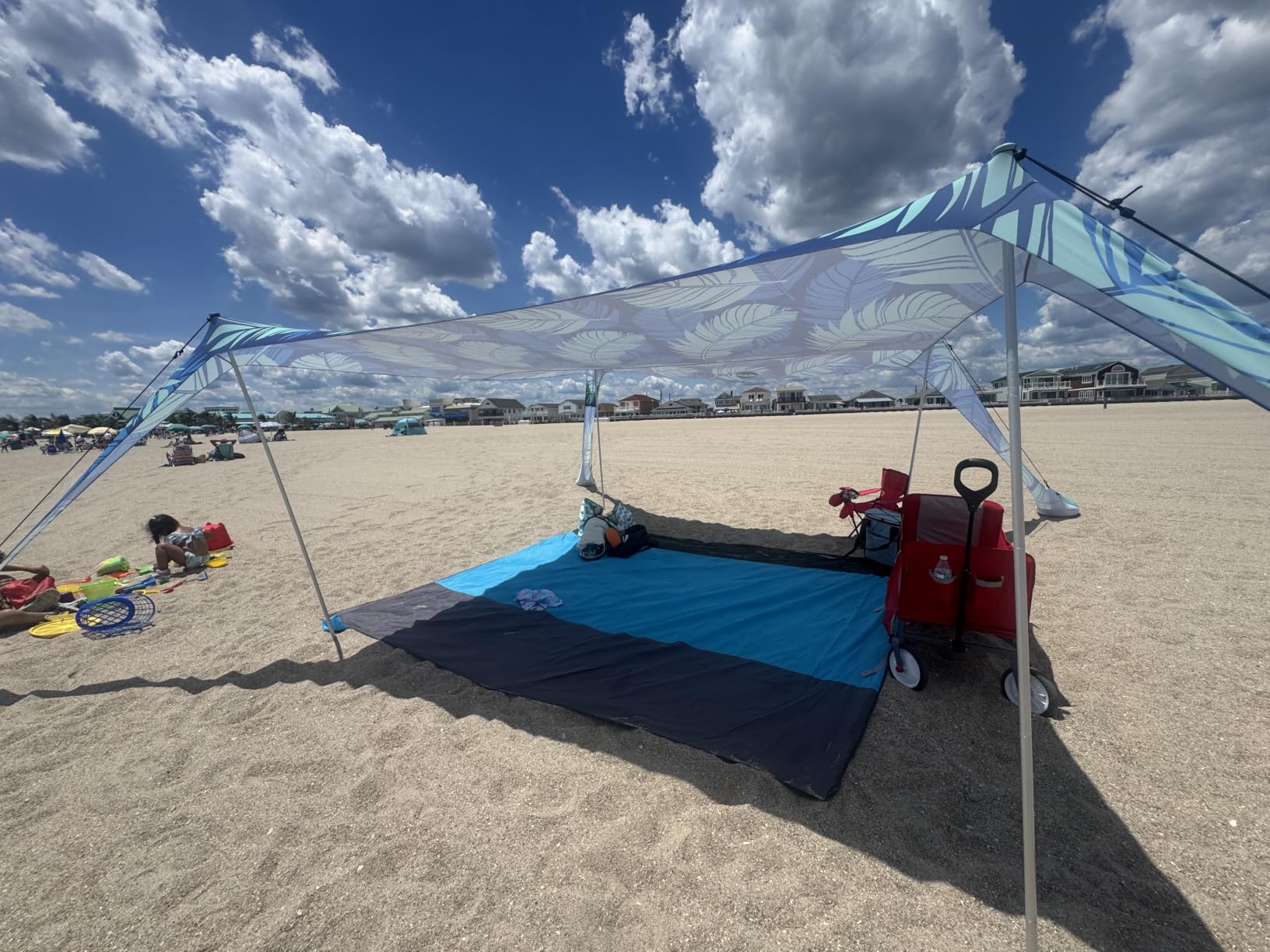 Beach Canopy Tent Shade with Sidewalls 10x10FT, 6.6FT Tall, UPF50+ Sun Shelter, Windproof & Water Resistant, Includes Guylines Sand Shovel Stability Poles, Easy Up for Beach Outdoor Camping Backyard customer photo 2