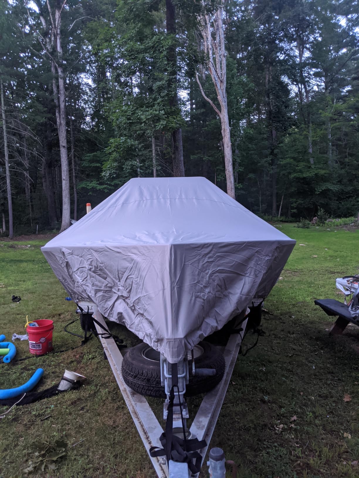 Solim 17'-19' Center Console Boat Cover, 1300D PU Waterproof Trailerable | Marine Grade Oxford Fabric, UV & Tear Resistant, Double Stitching, Elastic Hem,Adjustable Windproof Strap for Mooring/Storage customer photo 1