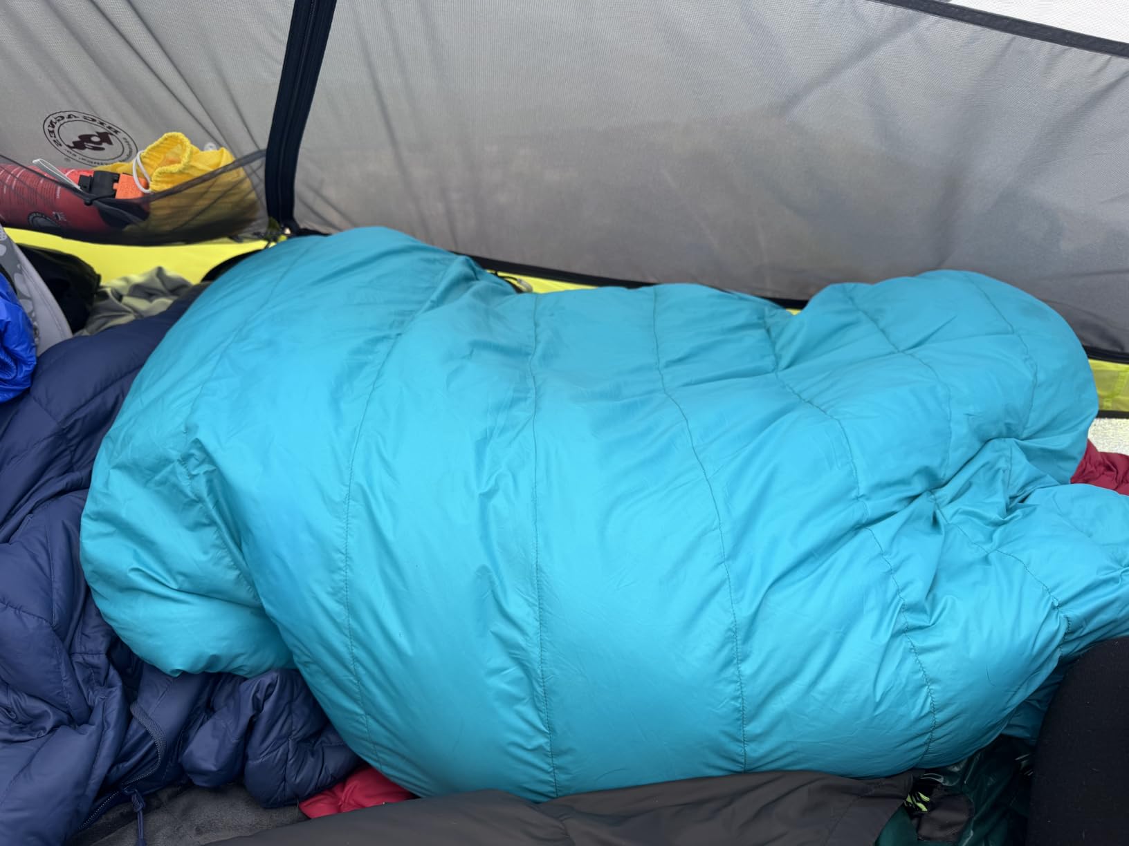Glacial Blue Ultralight Dog Sleeping Bag with Packable Bed for Hiking, Camping and Outdoor Travel - Medium Size customer photo 2