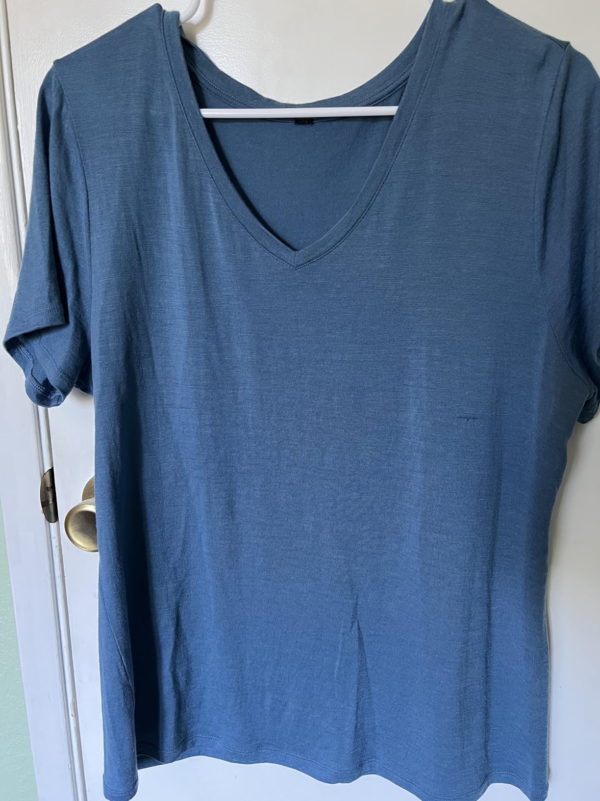 100% Merino Wool V Neck T-Shirt for Women Short Sleeve Base Layers Odor Resistance Tops for Outdoor Hiking customer photo 2