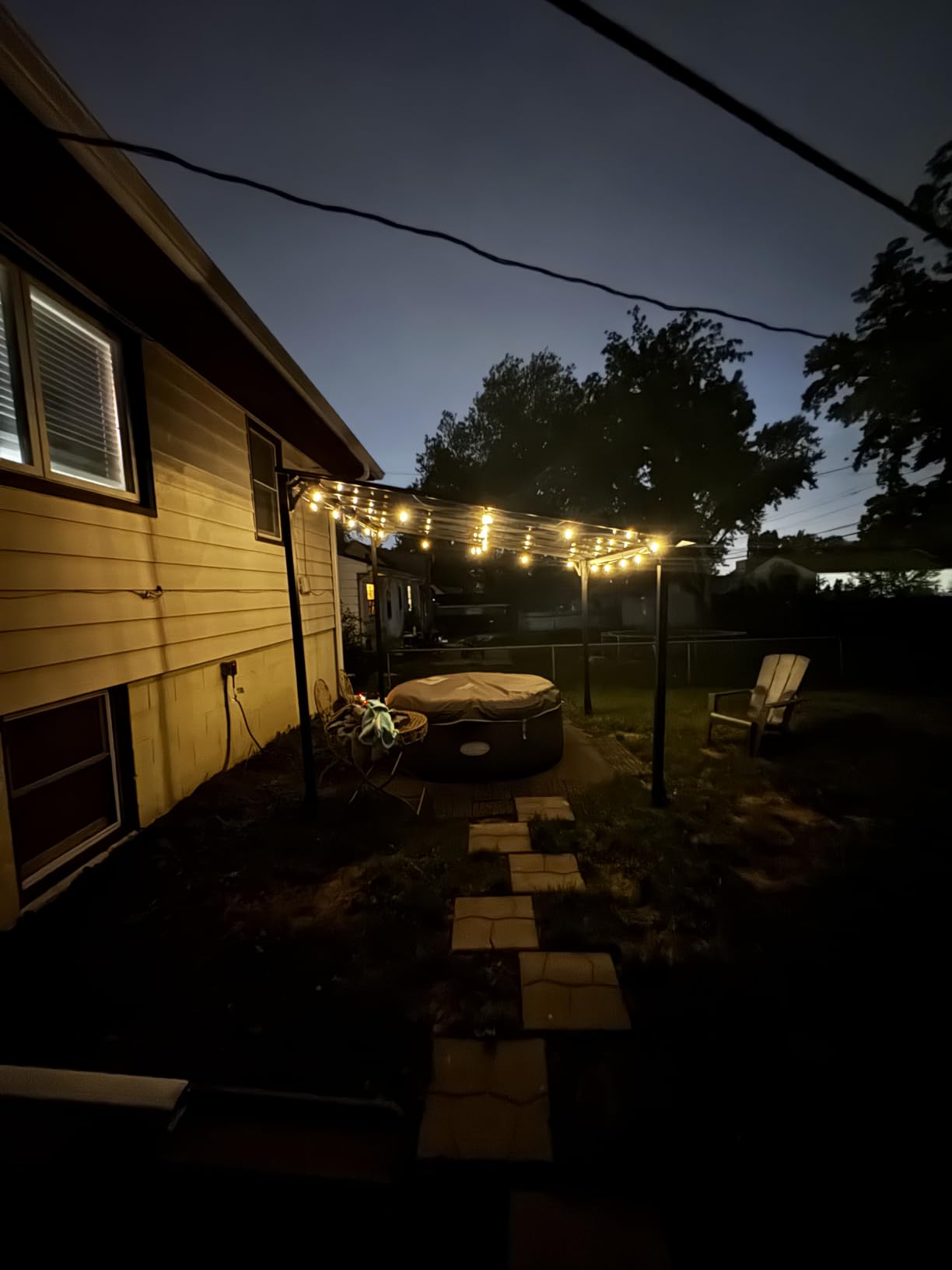 addlon 52(48+4) FT Solar String Lights Waterproof, Remote Dimmable 16+1 LED | Patio Lights Solar Powered with USB Port, Shatterproof Bulbs, 3 Light Modes, Timable Solar Light for Camping Backyard Garden customer photo 2