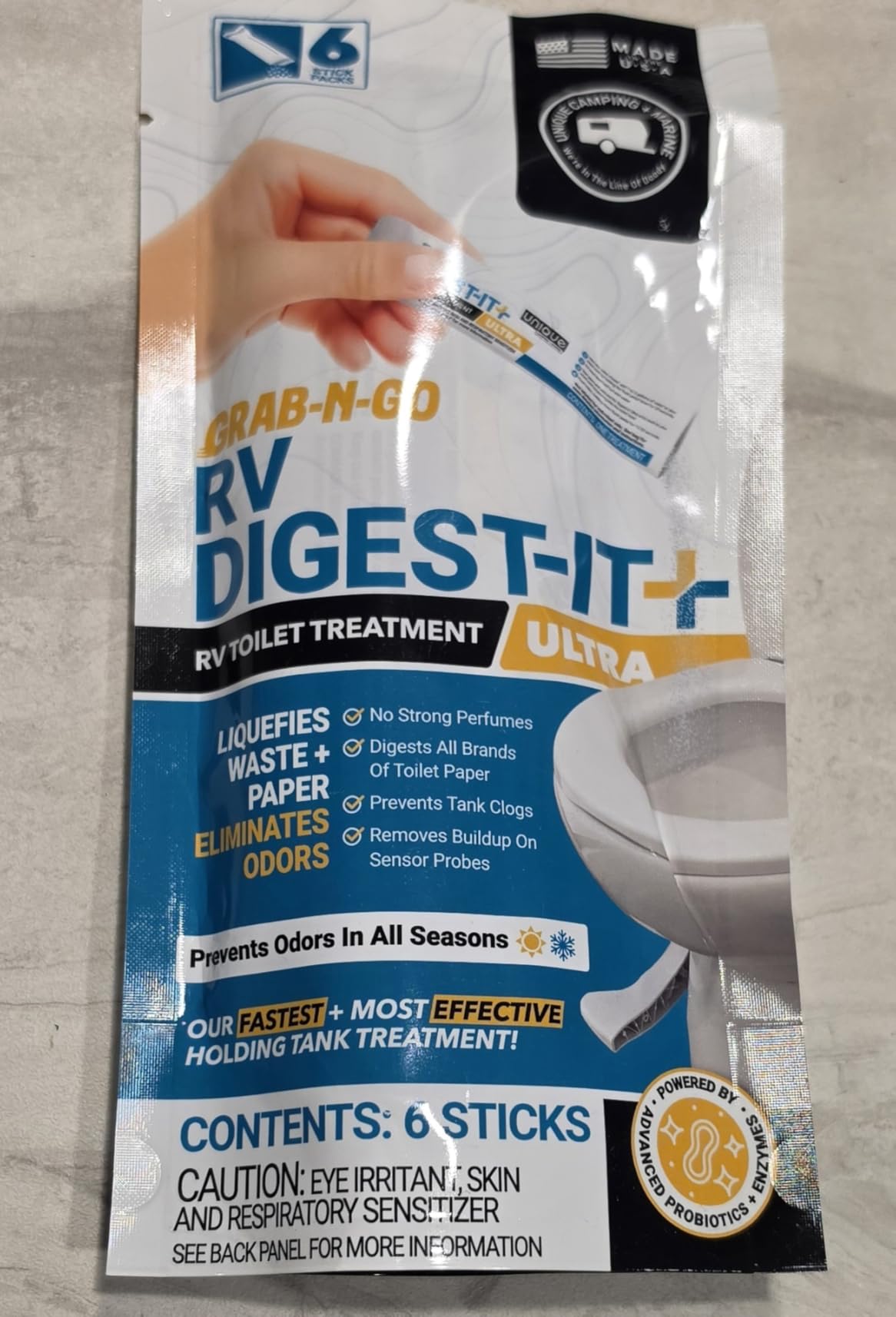 Unique RV Digest-It Ultra Drop-In Pods RV Tank Treatment, 16 Count | Strong odor control & fast waste/toilet paper digestion; premeasured routine RV holding tank treatment customer photo 2