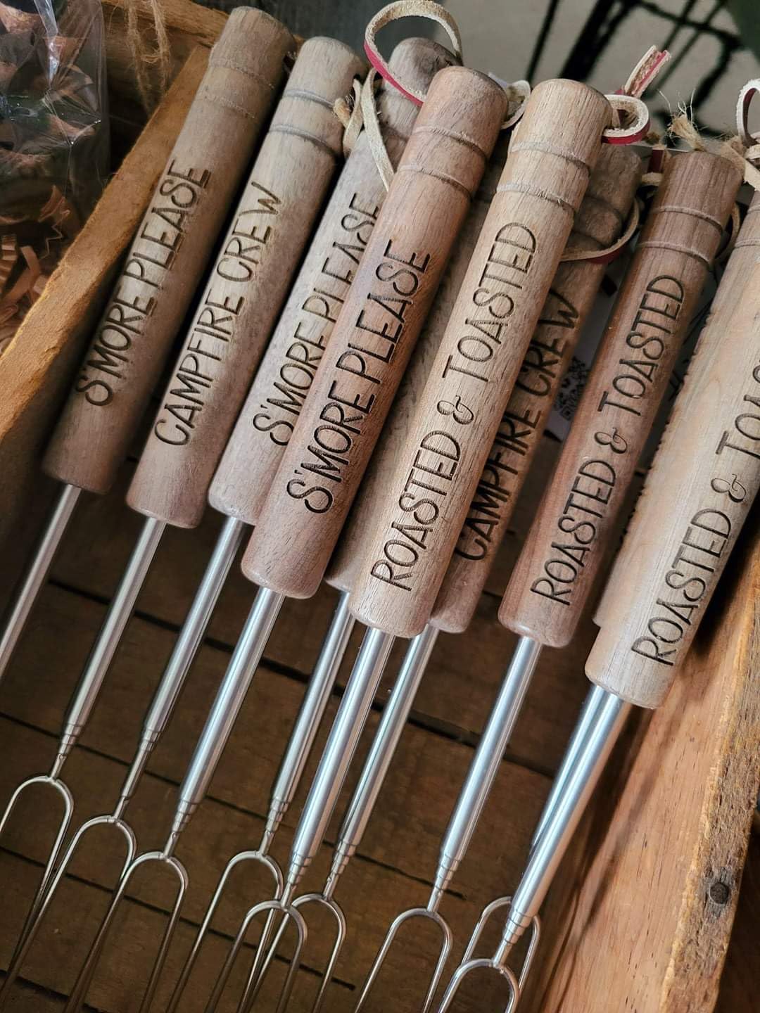 Smores Sticks | Set of 6 Marshmallow Roasting Sticks | Extendable Stainless Steel w/Walnut Handles | Smore Sticks for Marshmallow Sticks for Fire Pit | Smore Sticks for Fire Pit customer photo 1