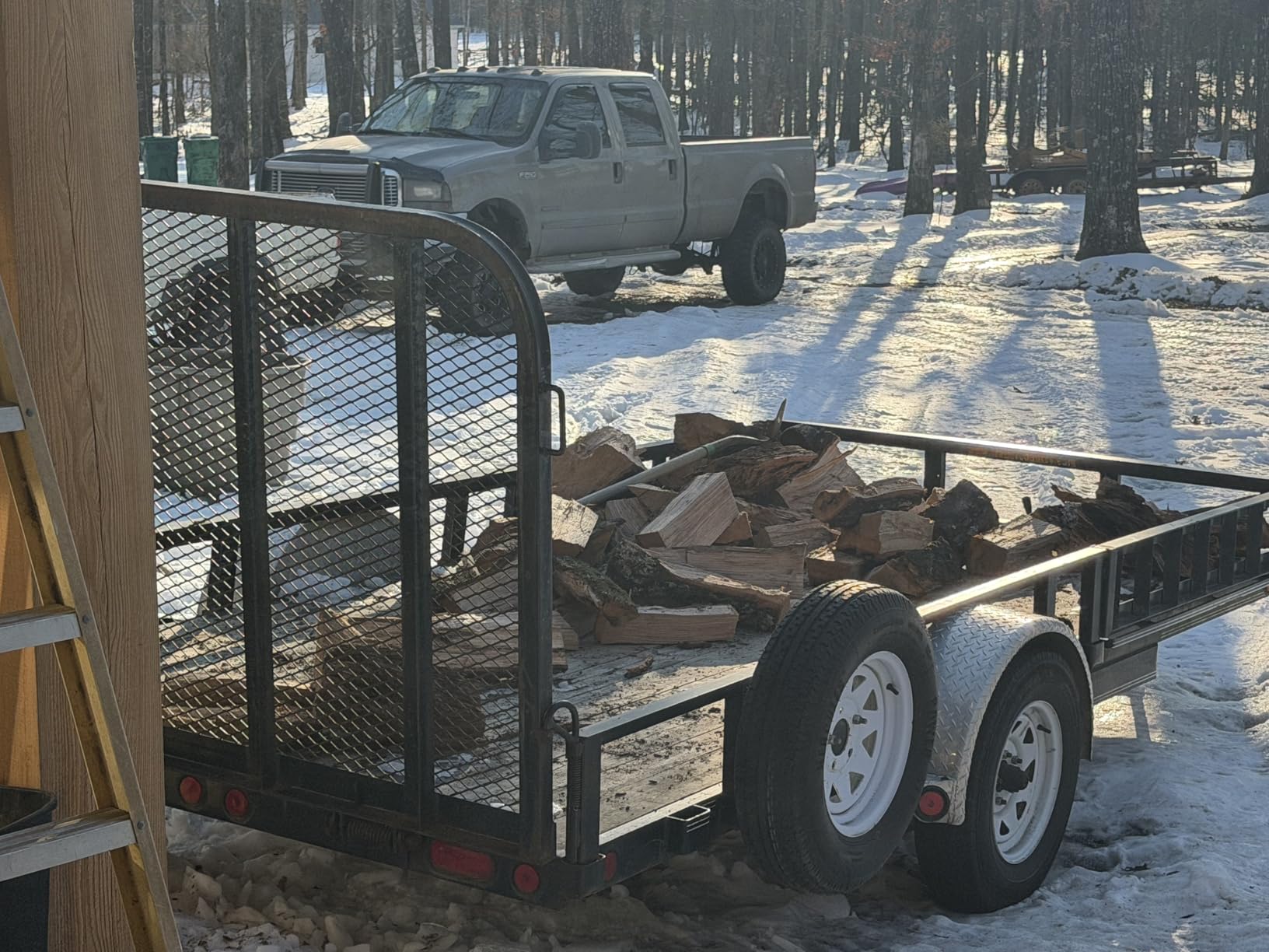 VEVOR Log Cart 250 lbs Load Capacity, Outdoor and Indoor Wood Rack Storage Mover with Pneumatic Rubber Wheels, Heavy Duty Steel Dolly Hauler, Firewood Carrier for Fireplace, Fire Pit, Black customer photo 2