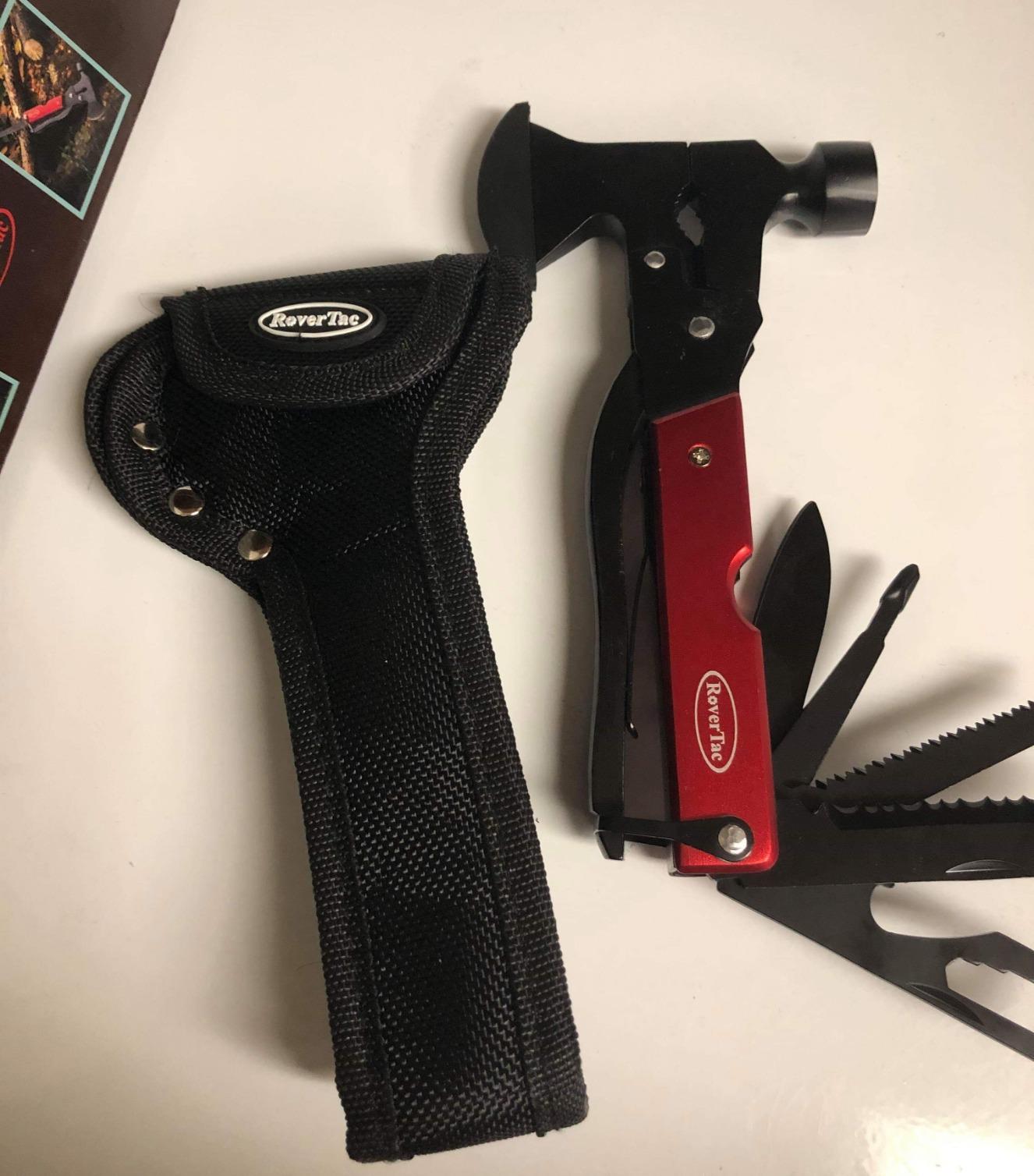RoverTac 14-in-1 Multitool Camping Axe - Multi Tool with Knife, Hammer, Saw, Screwdrivers, Bottle Opener - Camping Tool with Sheath - Tool Gifts for Men, Dad, Husband, and Outdoor Enthusiasts. customer photo 1