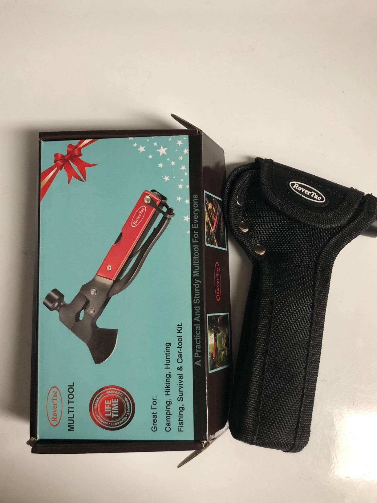 RoverTac 14-in-1 Multitool Camping Axe - Multi Tool with Knife, Hammer, Saw, Screwdrivers, Bottle Opener - Camping Tool with Sheath - Tool Gifts for Men, Dad, Husband, and Outdoor Enthusiasts. customer photo 2
