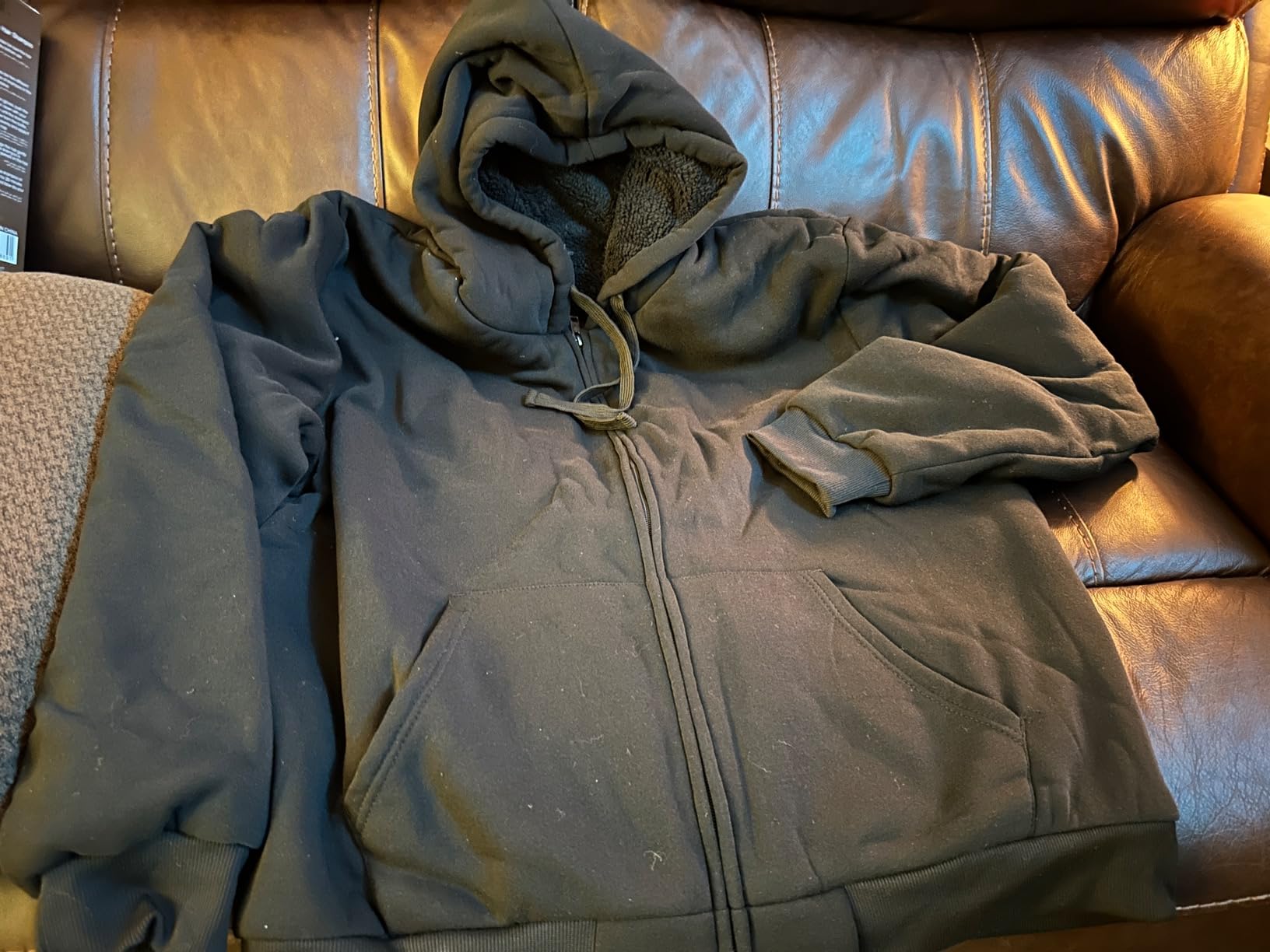 Sherpa Fleece Lined Hoodies for Men Full Zip Up Sweatshirt Jackets customer photo 2