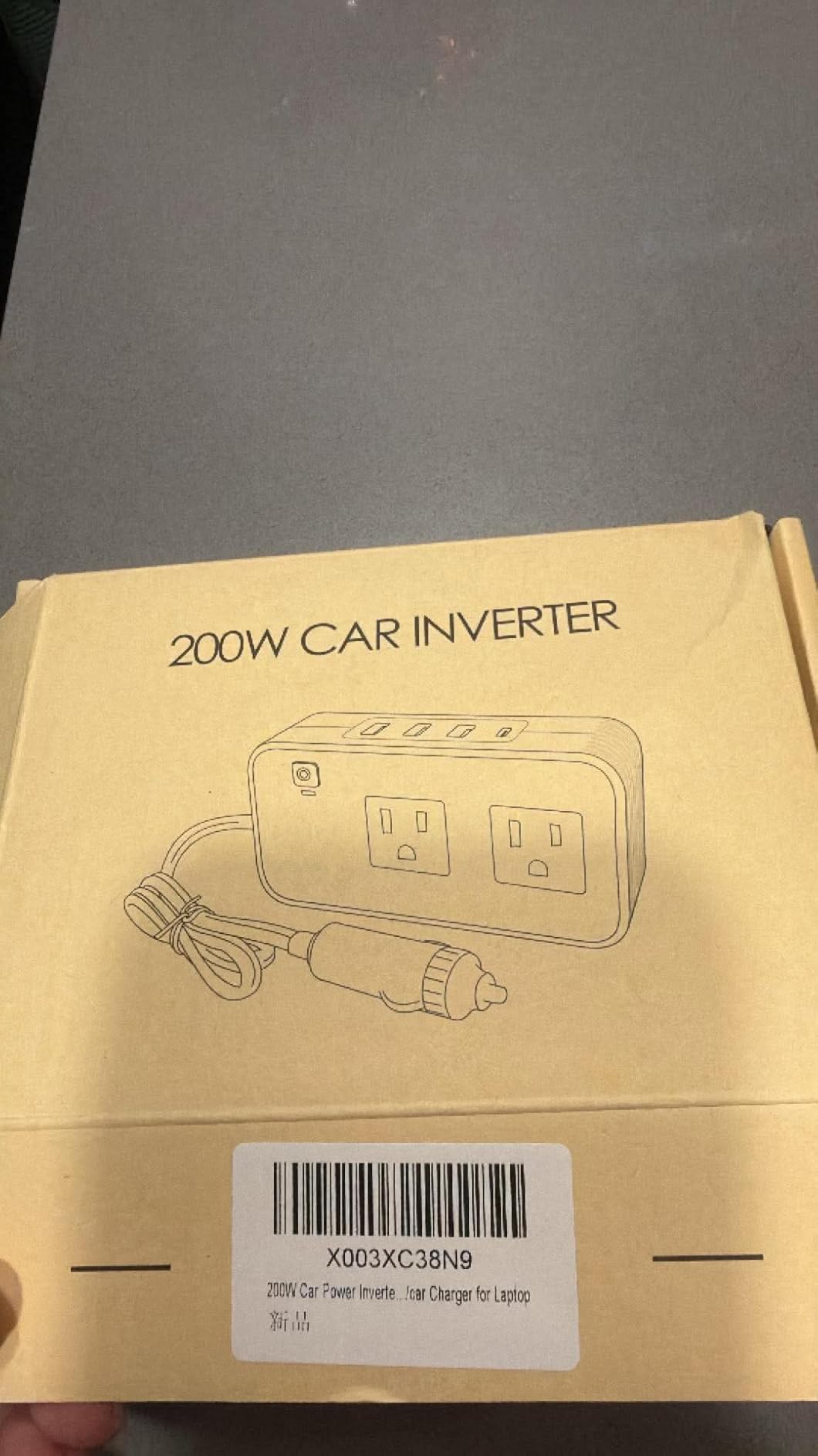 200W Car Power Inverter, PiSFAU DC 12V to 110V AC Car Plug Adapter Outlet with [20W USB-C] /USB-Fast Charger(18W) / 4.8A Dual USB/car Charger for Laptop customer photo 1
