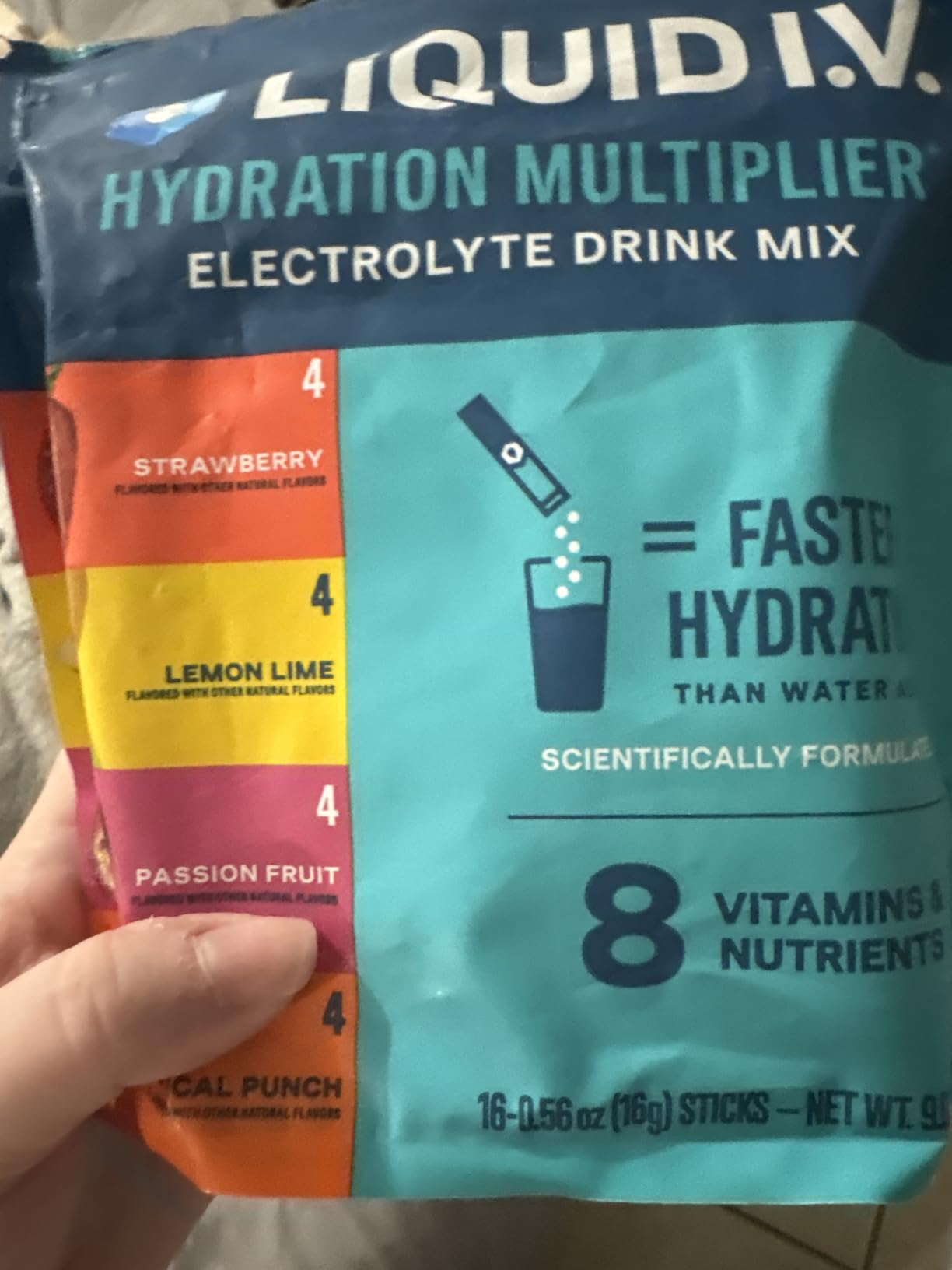 Liquid I.V. Hydration Electrolytes, Variety Pack, 16 Count | Scientifically Formulated | Clinically Proven Hydration | No Artificial Sweeteners | Non-GMO | Vegan | Powder Drink Mix customer photo 2
