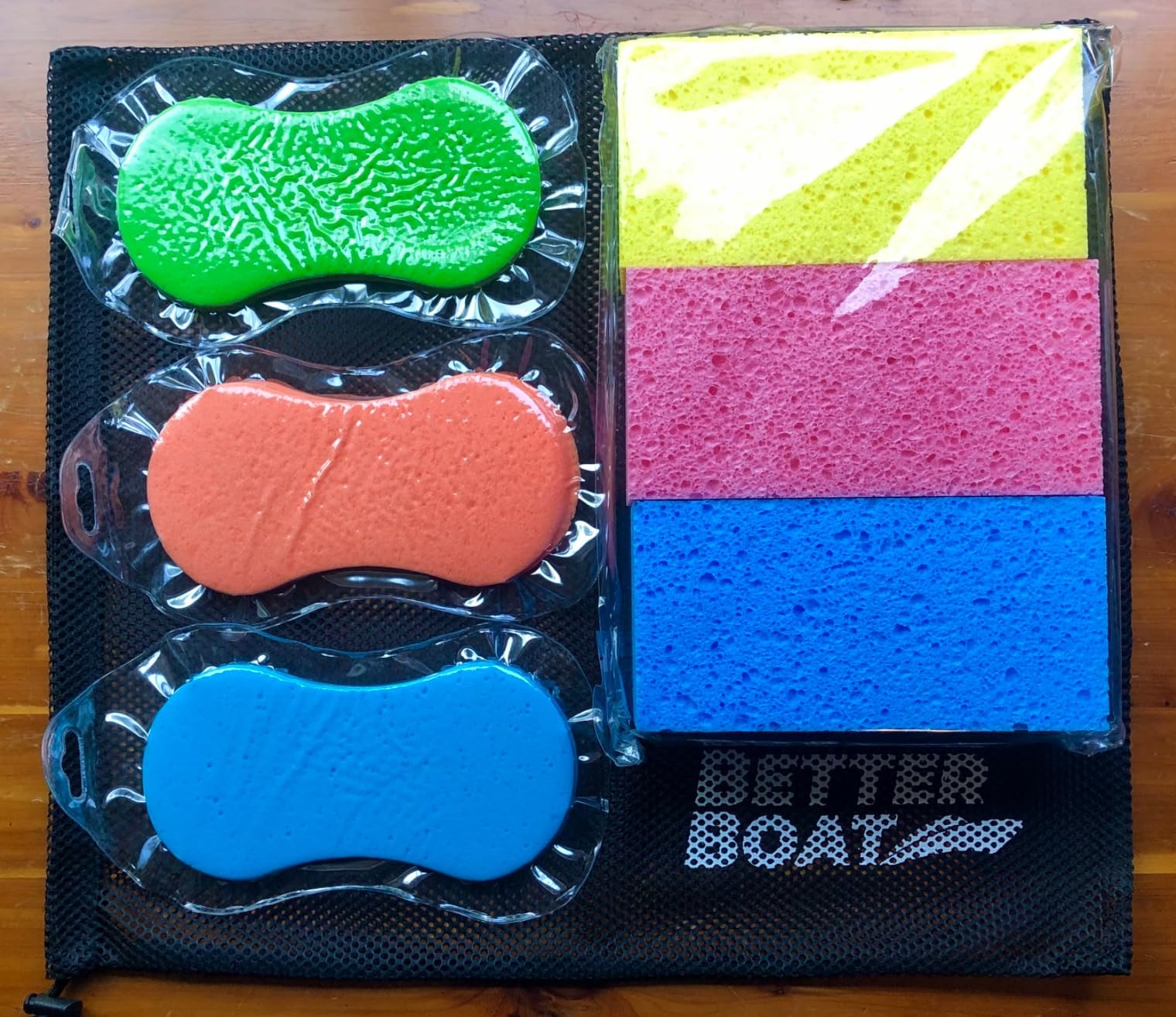 Extra Large Boat Bail Sponge and Bone Sponge Set, 6 Pack Cellulose and Soft Touch Sponges for PWC, Kayak, Pontoon, or Car Washing and Cleaning, Includes Storage Bag customer photo 2