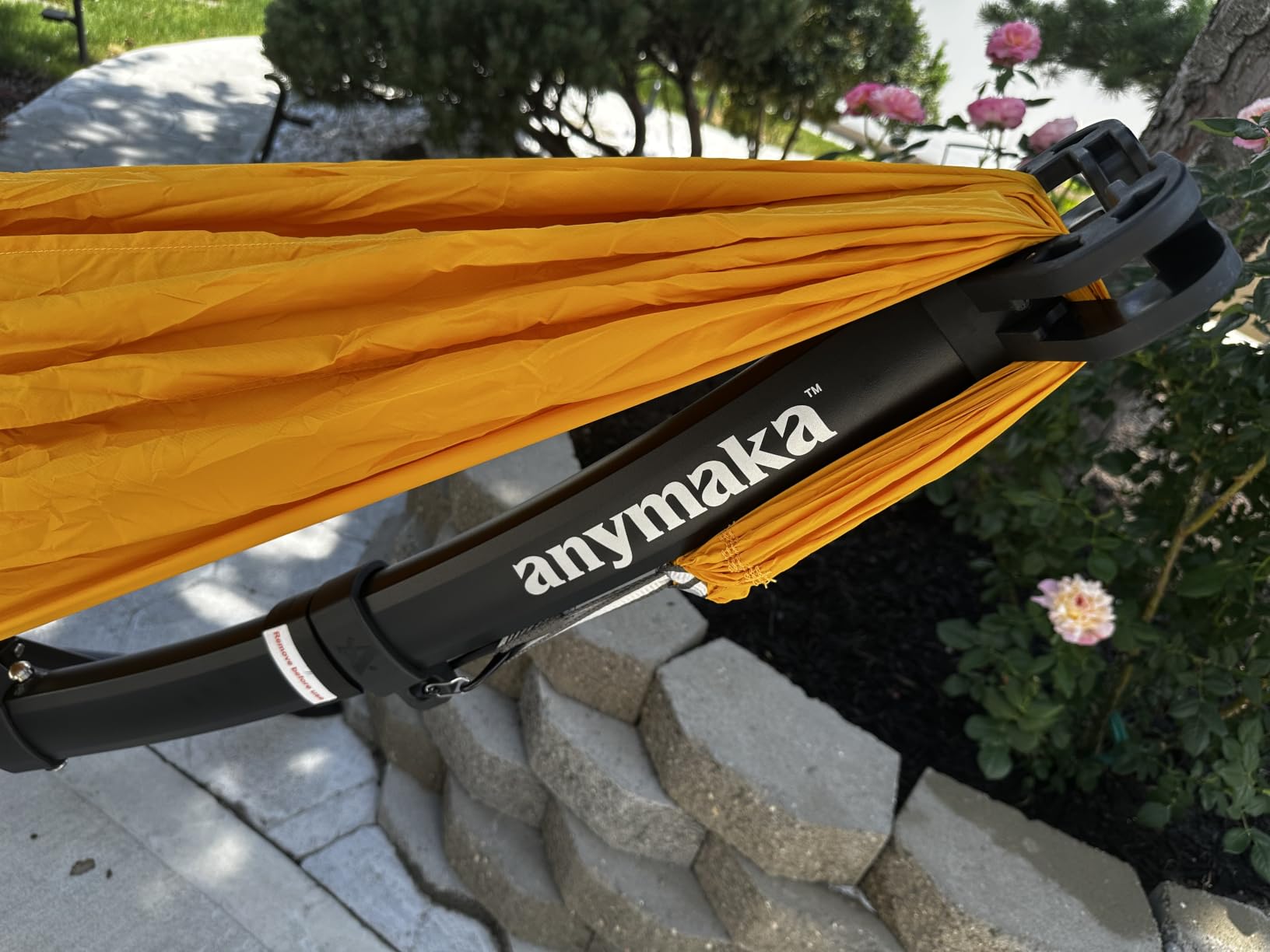 Set Up in 3 Seconds Adjustable Portable Aluminum Alloy Hammock Stand for Outside with Chair Mode & Lounge Mode up to 105'' (Hammock Stand Black) customer photo 2